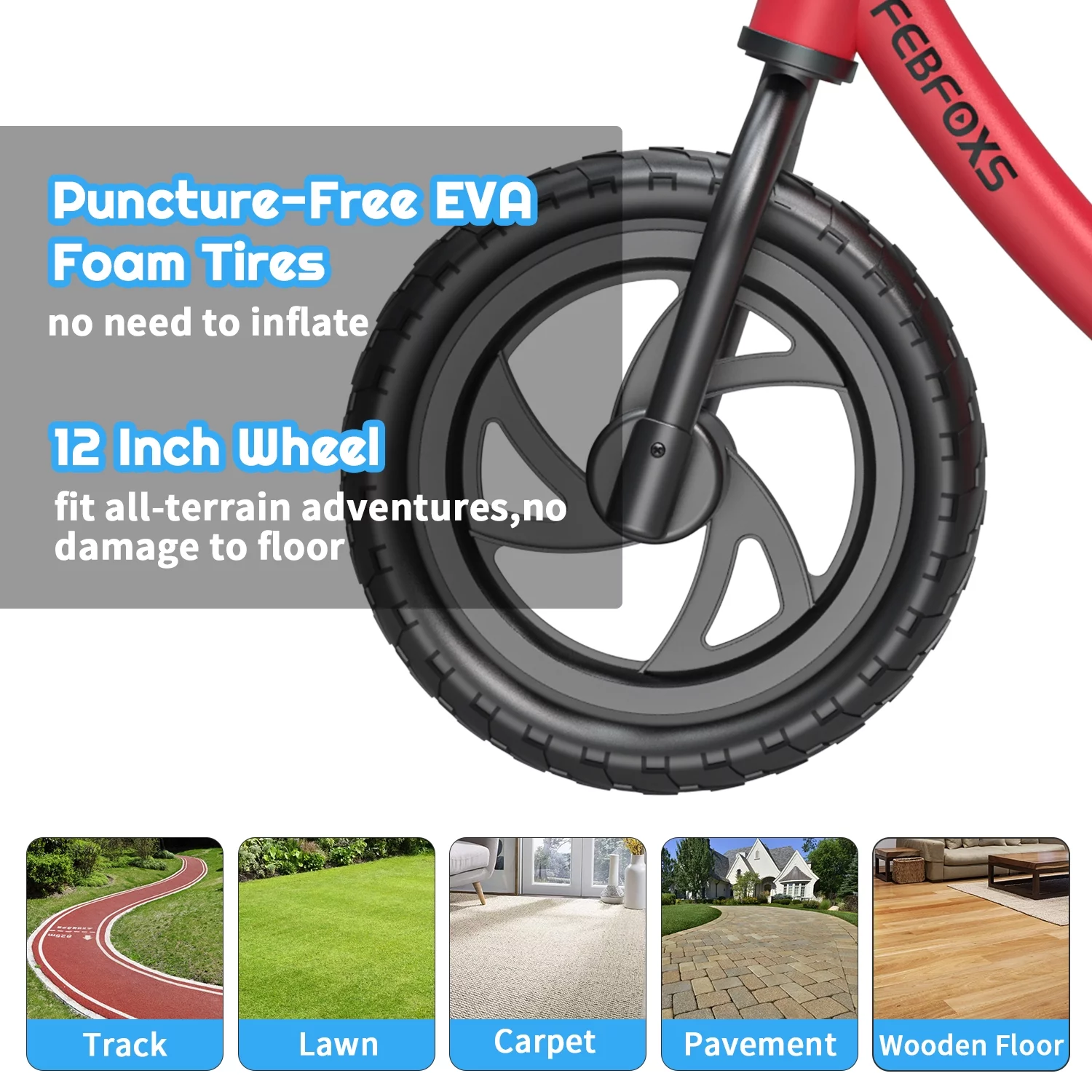 FEBFOXS Toddler Balance Bike, No Pedal Beginner Kids Balance Bike with Adjustable Seat Height, Push Balance Bike for 3-6 Years Old Boys Girls - Womvr