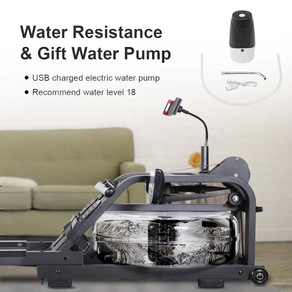 FITPHER Water Resistance Rowing Machine Resistance Metal Dual-Track Healthy Indoor Gym Equipment for Fitness (Irony) - Womvr