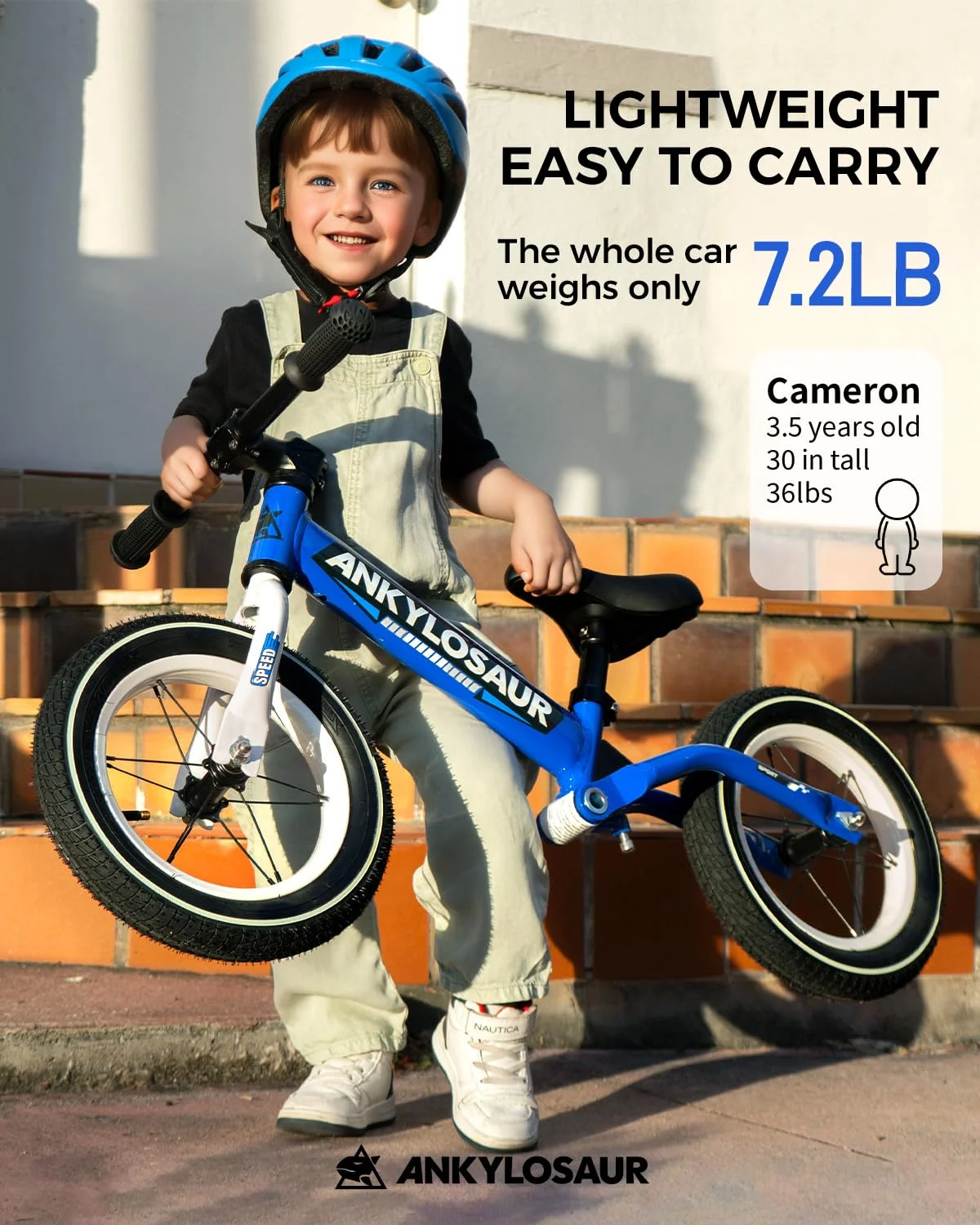 ANKLOSAUR No Pedal Balance Bike, 12