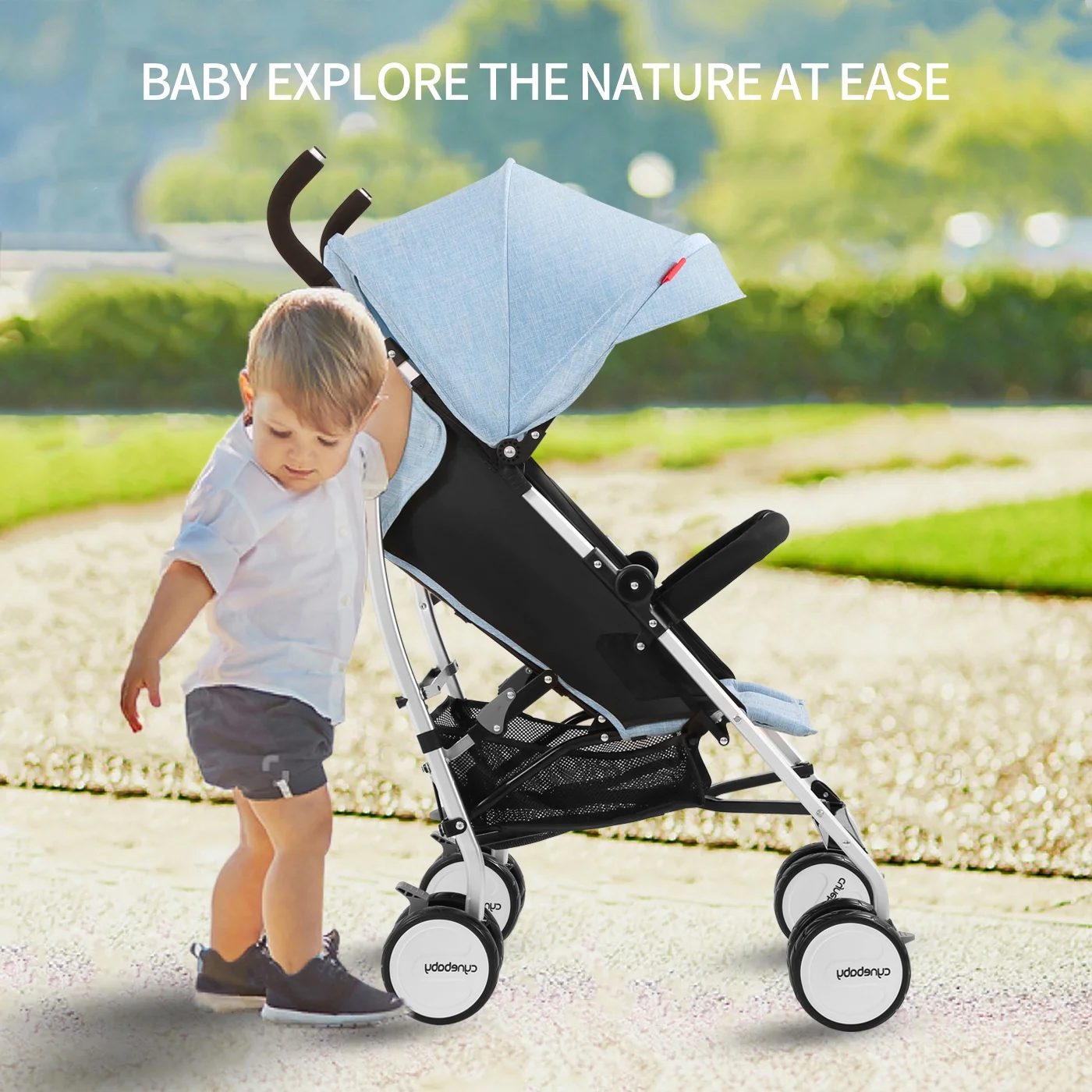 Compact Umbrella Stroller Lightweight Small Portable Folding Stroller for Infant Toddler(Blue) - Womvr