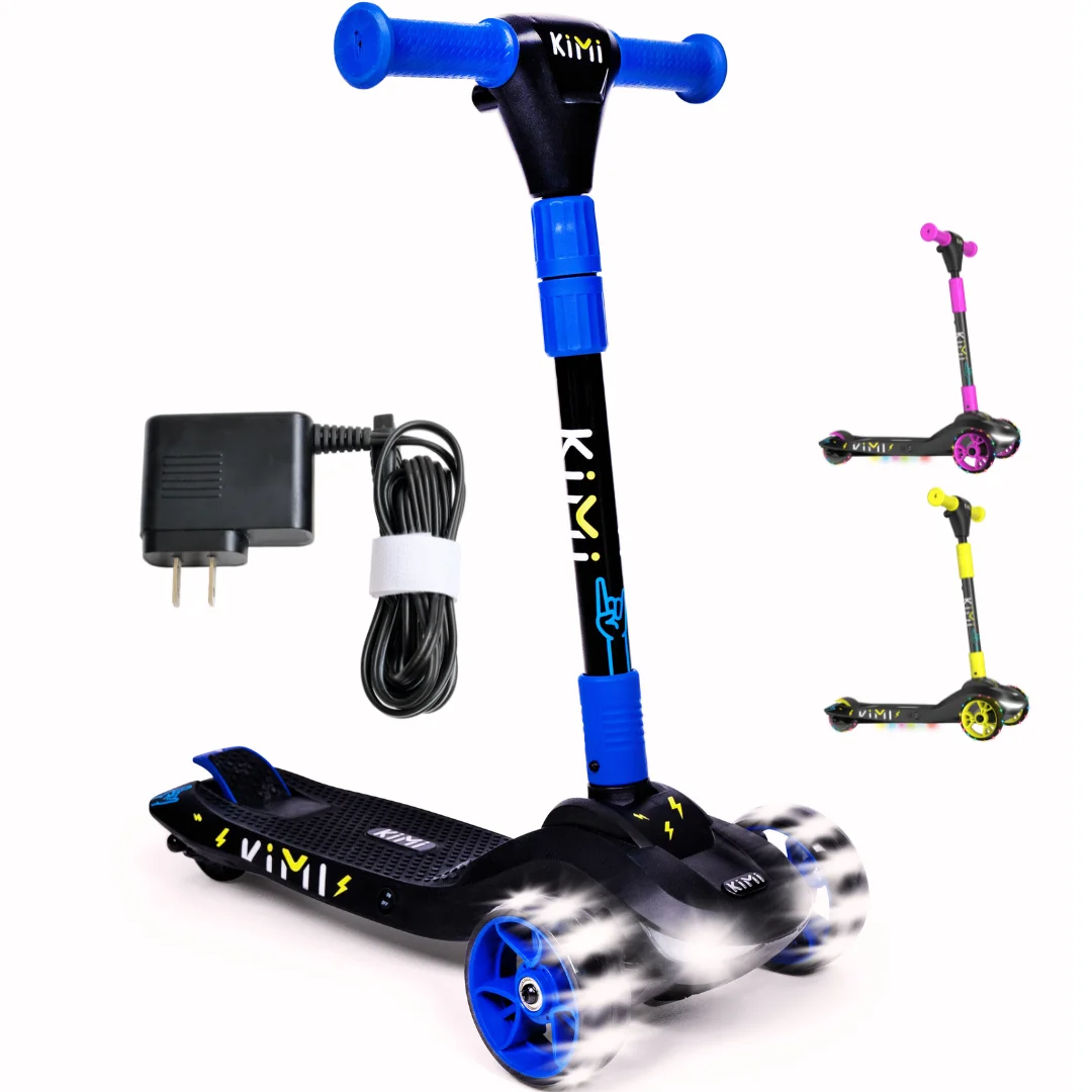 Kimi Kids 3-Wheel Electric Scooter, Ages 2-9, 5Mph, Lights, 10 Miles Range - Womvr