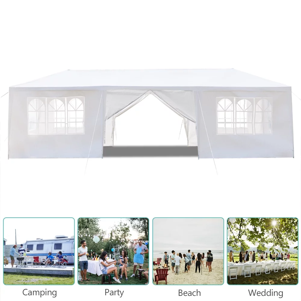 UBesGoo 10' x 10' Canopy Waterproof Party Tent Practical Outdoor Tent for Parties White - Womvr