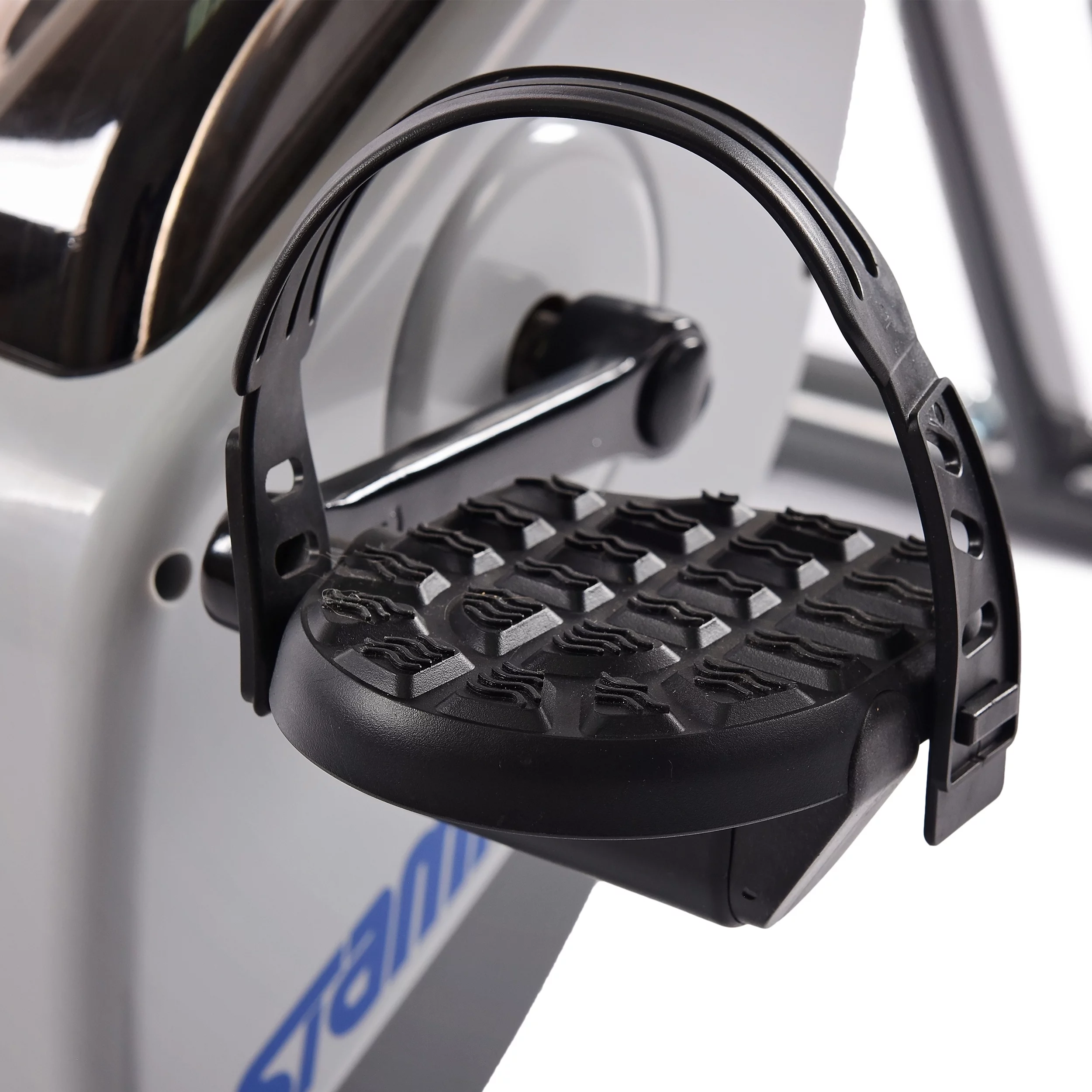 Stamina Folding Cardio Upright Exercise Bike with Heart Rate Sensors and Extra Wide Padded Seat - Womvr