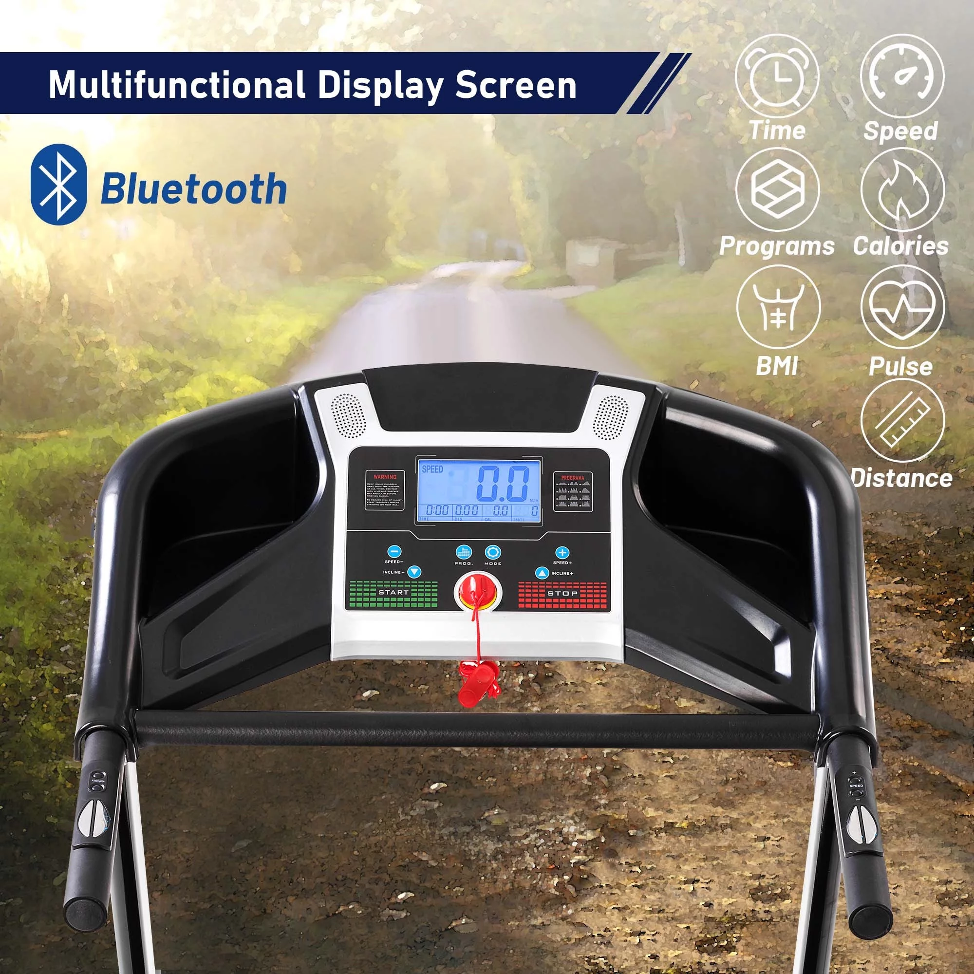 Aukfa 3.5 HP Folding Treadmill with Incline for Home Office Workout, 300 lbs+ Capacity, Green - Womvr