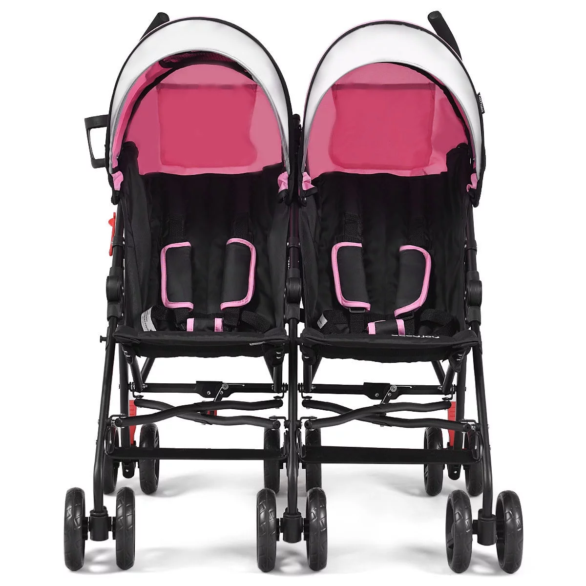 Baby-joy Foldable Twin Baby Double Stroller Kids Ultralight Umbrella Stroller Pushchair Black - Womvr
