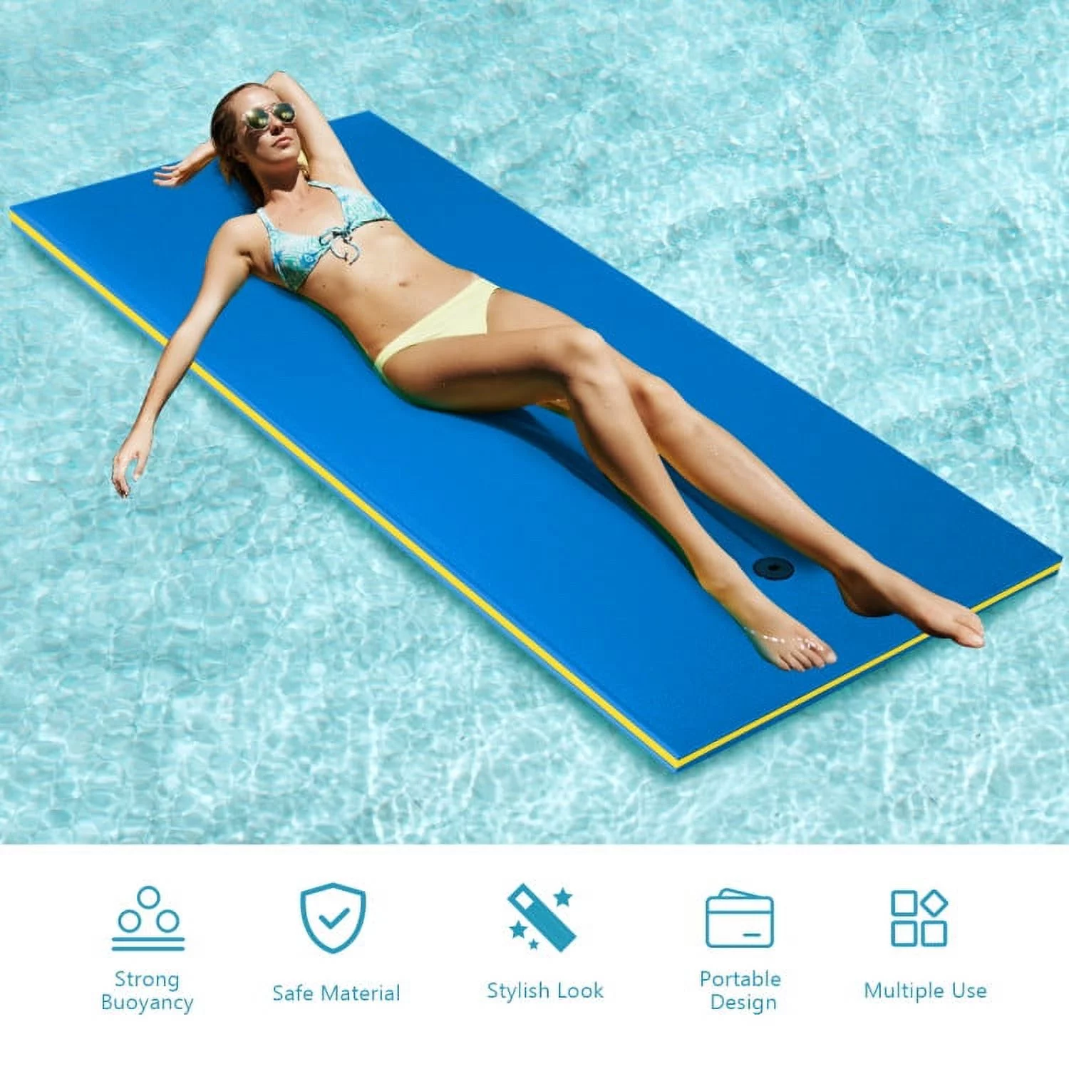 3-Layer Water Floating Mat Foam Pad for Lake, 83
