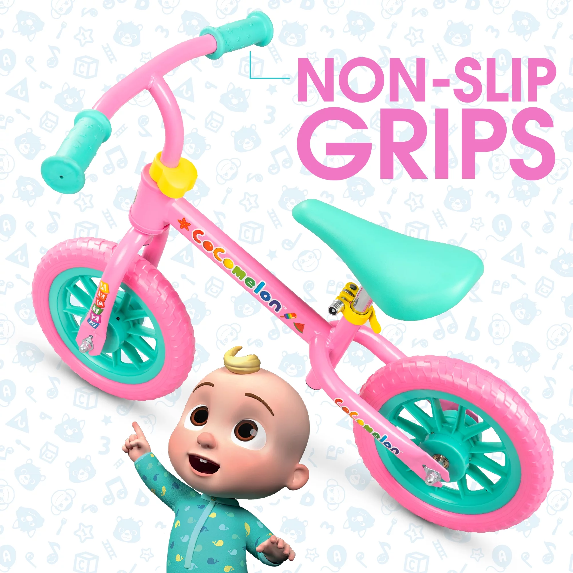 Cocomelon Toddlers Balance Bike Adjustable Helmet Light-up 10