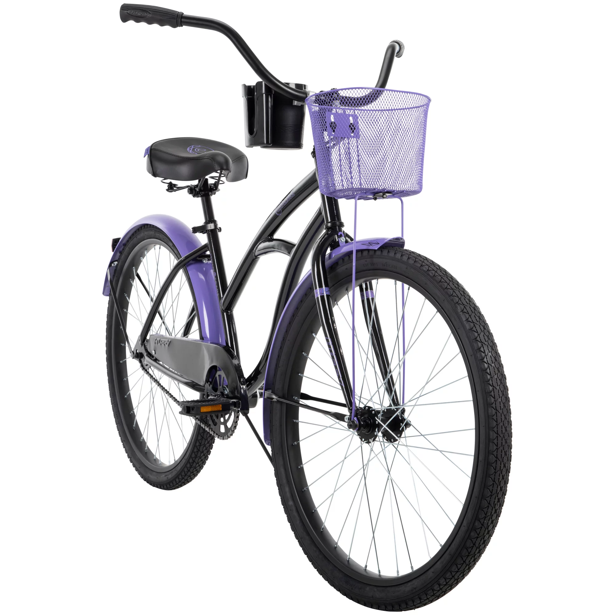 Huffy Carlisle 26-In. Cruiser Bicycle for Women, Black and Purple - Womvr