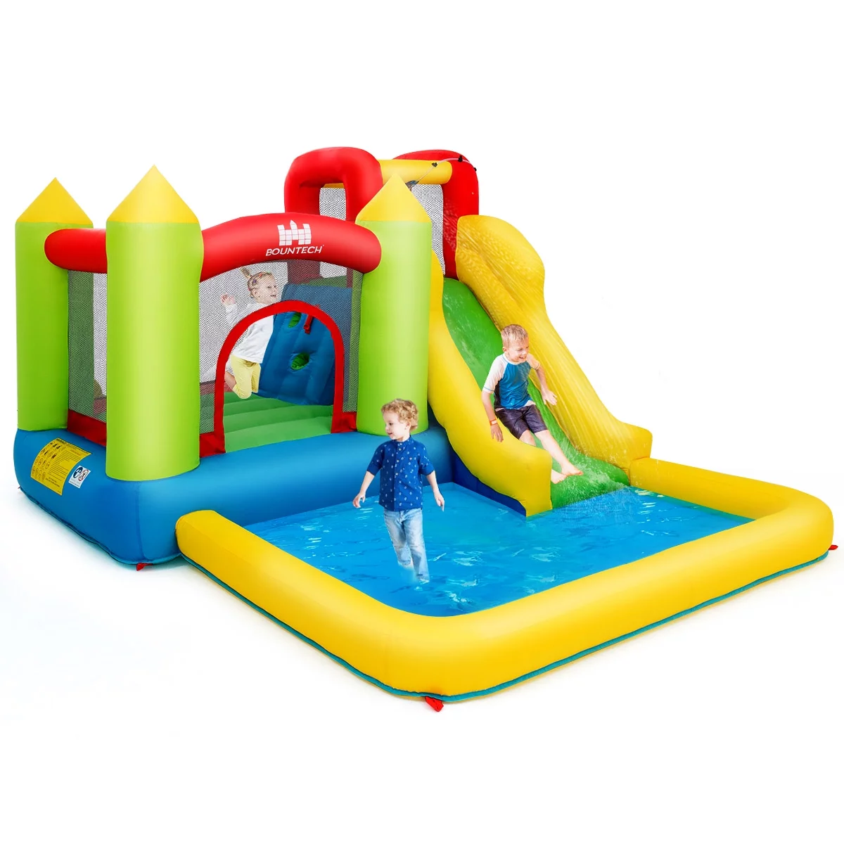 Costway Inflatable Bounce House Water Slide Jump Bouncer Climbing Wall Splash Pool Blower Excluded - Womvr