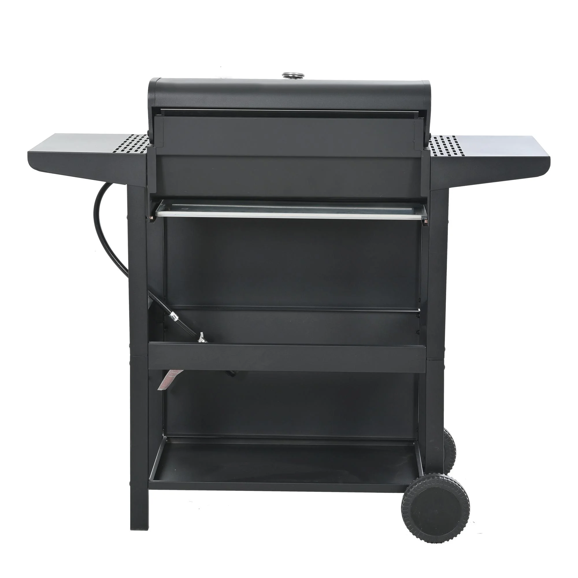 4 Burner Propane Gas Grill, Stainless Steel Barbecue Grill with Side Burner and Thermometer, 46,700BTU Outdoor BBQ Camping Grill - Womvr