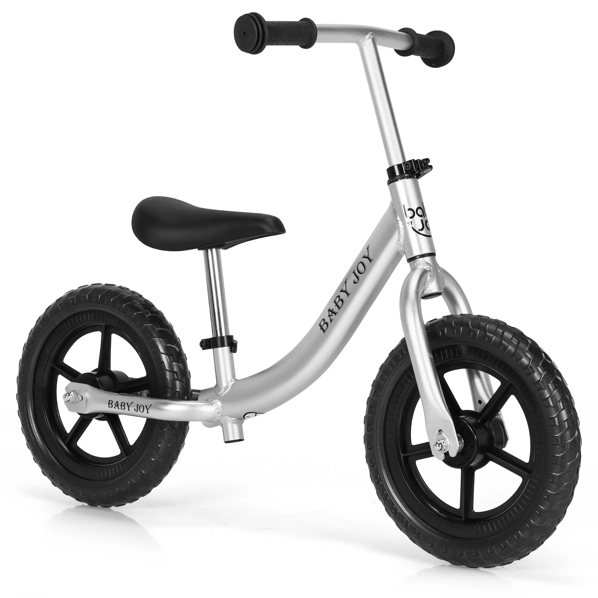 Babyjoy Aluminum Balance Bike for Kids Adjustable No Pedal Training Bicycle Black - Womvr
