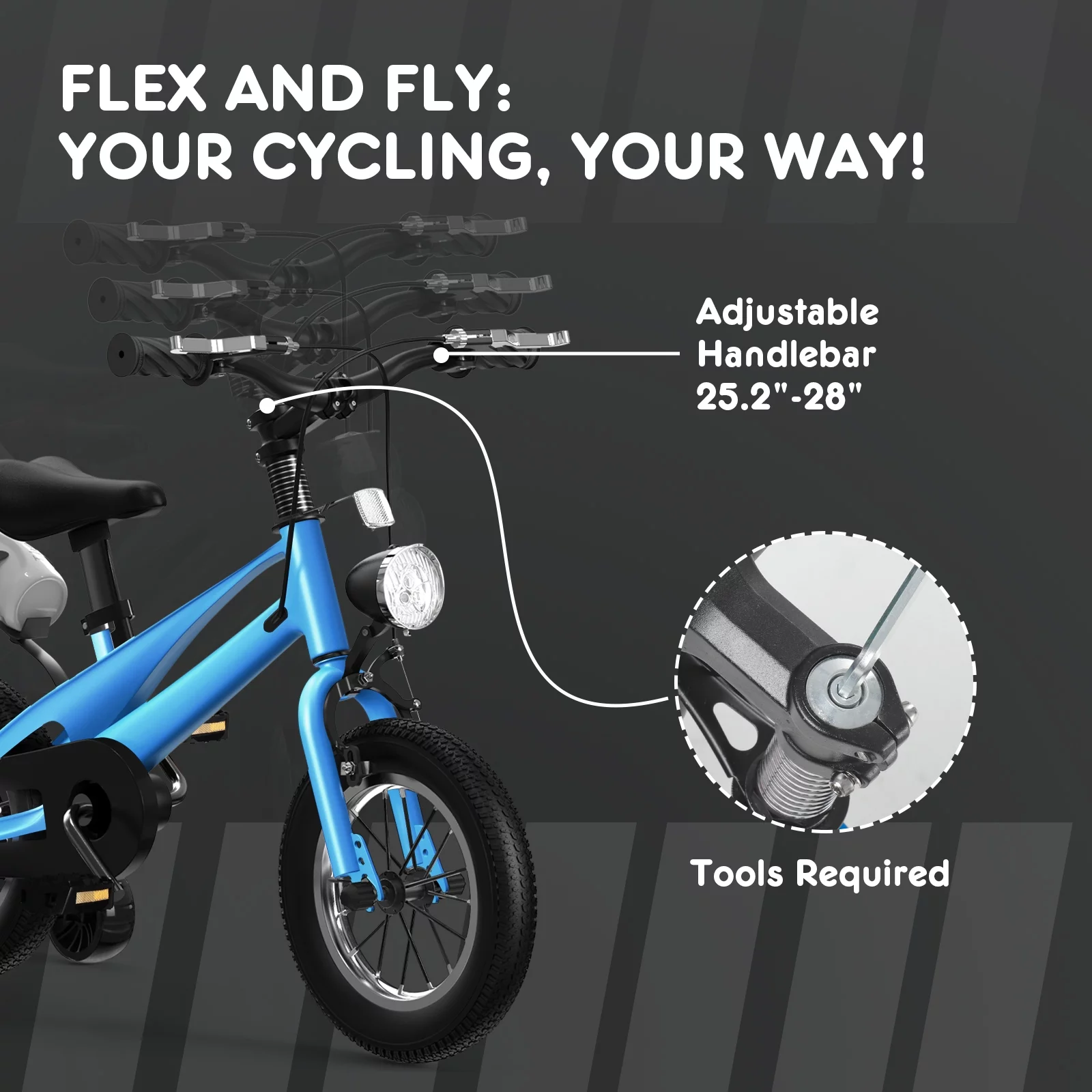 HARPPA 14 inch Bikes for Boys Age 3-5 Years, Kids Bicycle with Training Wheels, Blue - Womvr