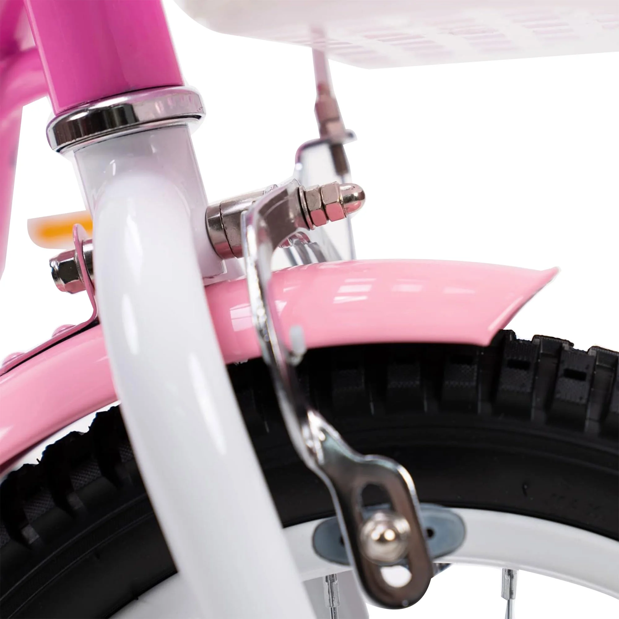 RoyalBaby Chipmunk Girls Kids Bike Bicycle with Basket Training Wheels 14 Inch Lollipop Pink - Womvr