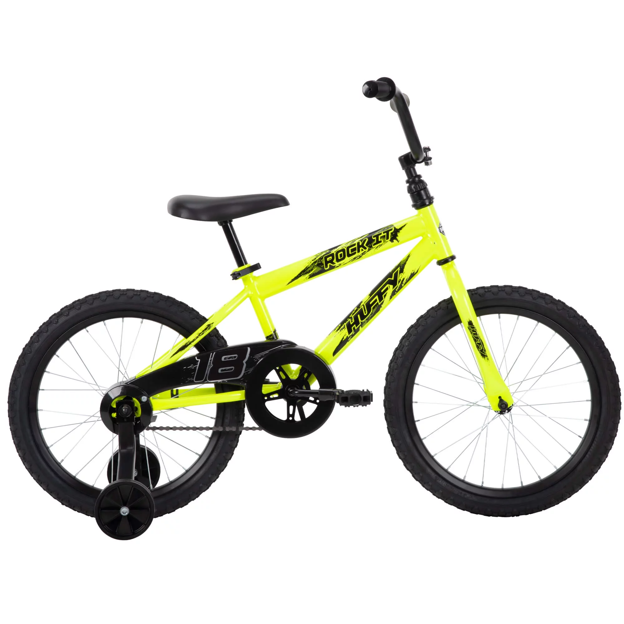 Huffy 18 in. Rock It Kids Bike for Boys Ages 4 and up, Child, Neon Powder Yellow - Womvr