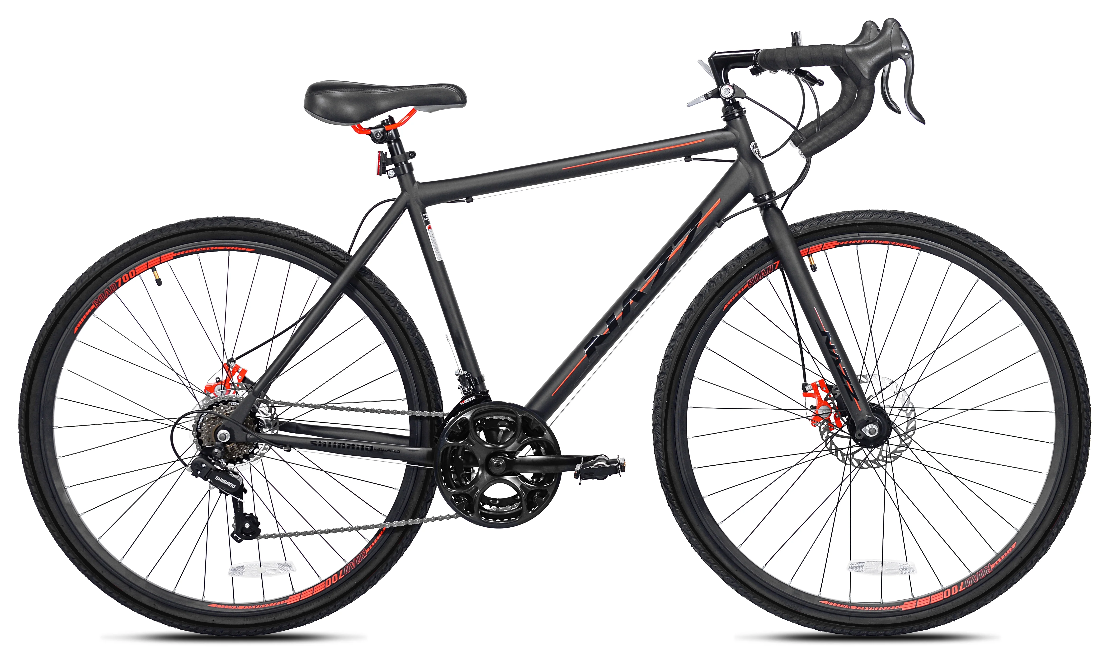 Kent 700c Nazz Men's Gravel Road Bike, Black - Womvr