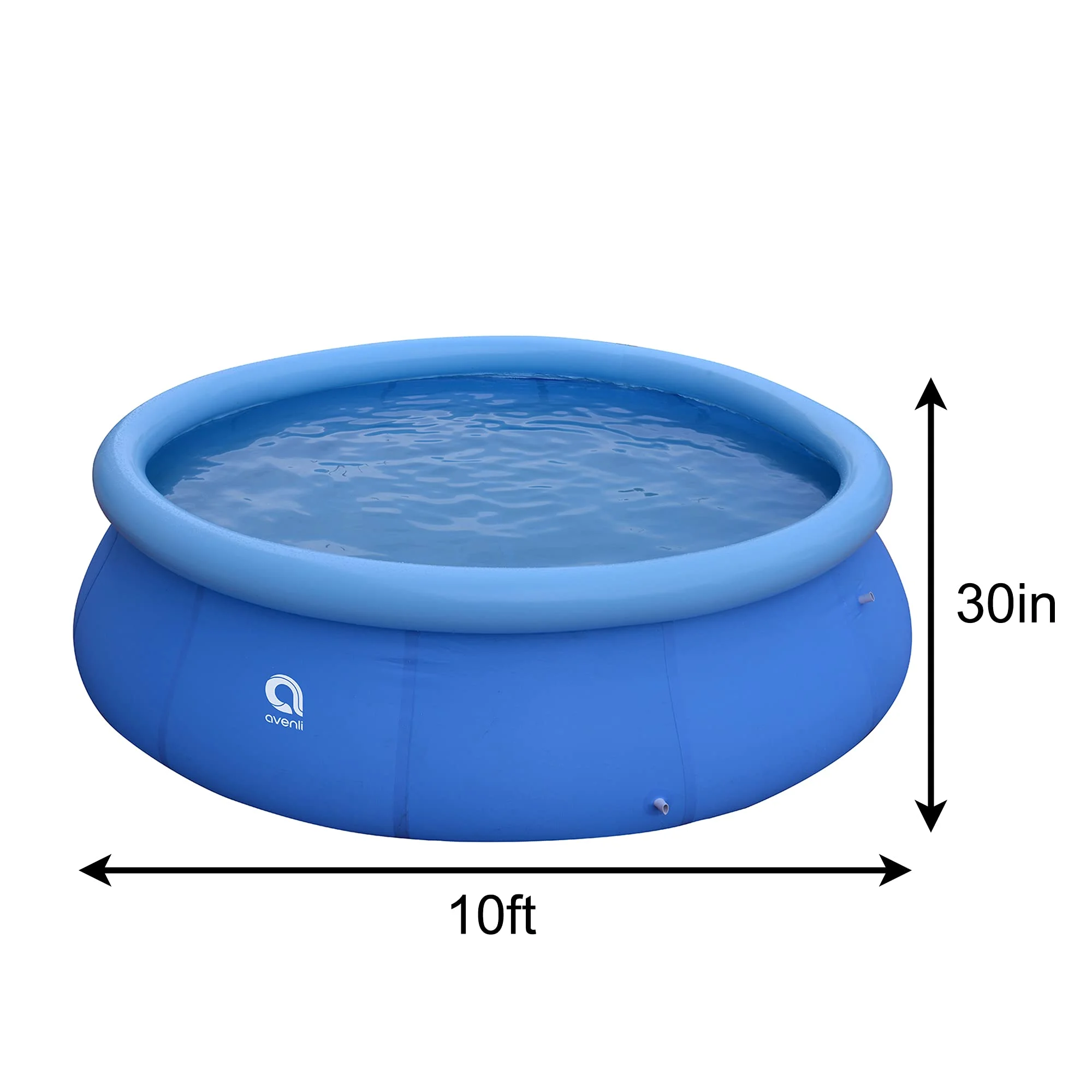 Honeydrill Above Ground Swimming Pools, Inflatable Top Ring Round Pool, Blue (10 ft x 30 in) - Womvr
