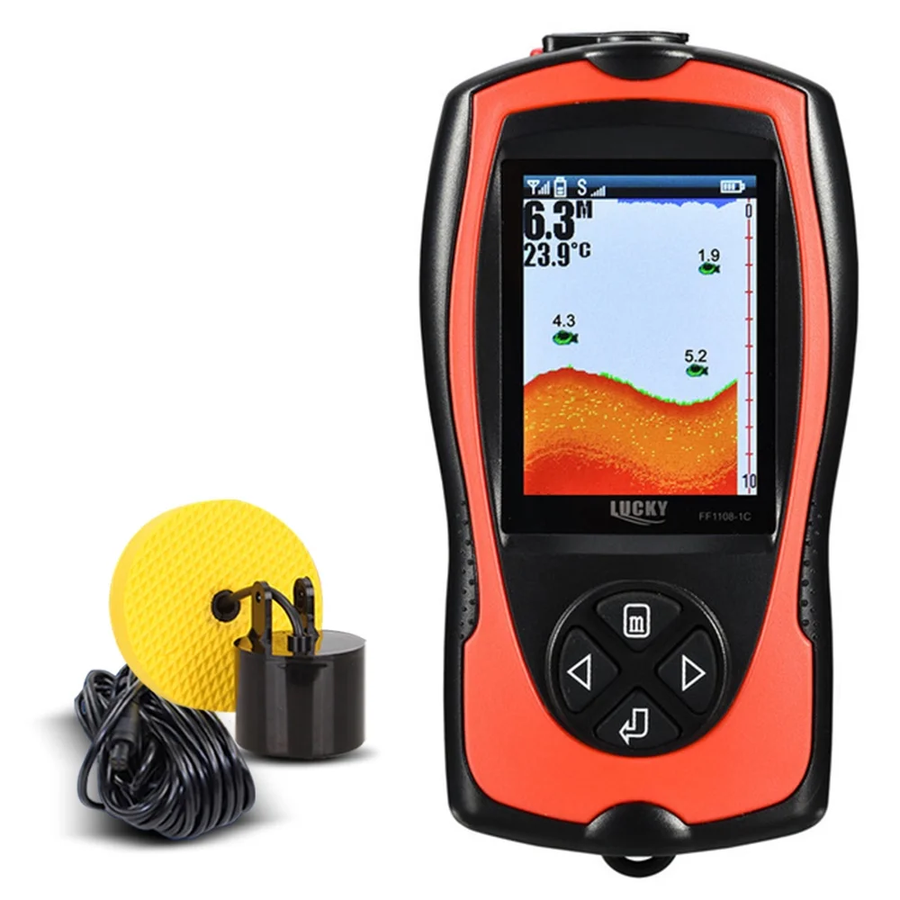 LUCKY FF1108-1CT Portable Fish Finder 100M/300FT Depth Fish Alarm Wired Fish Detector - Womvr