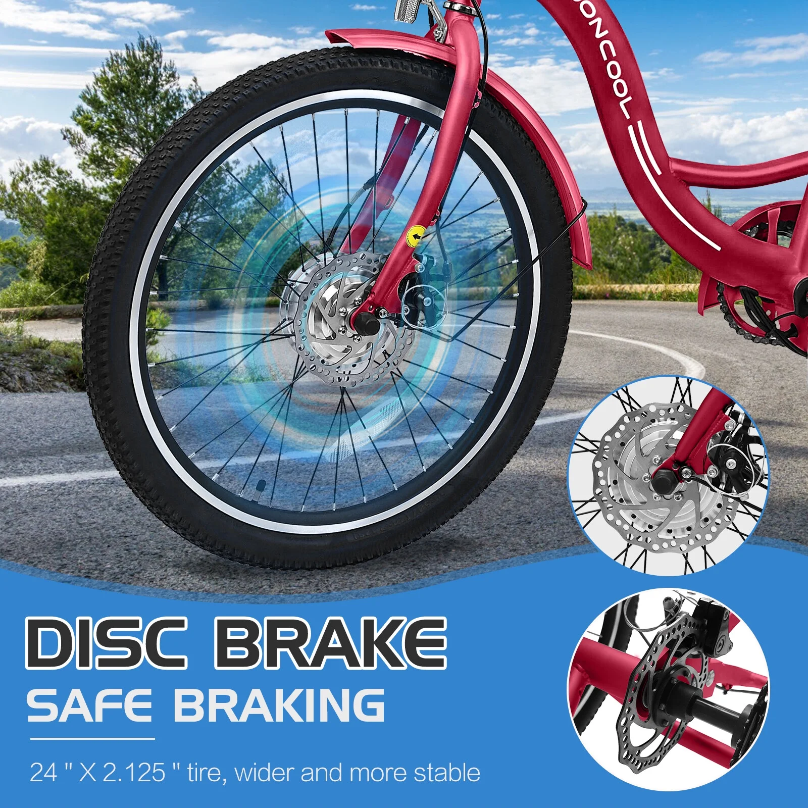 Docred 3 Wheel Electric Bike, 15.5 mph 500W Electric Tricycles for Adult .36V 7 Speeds Electric Trike,24In - Womvr