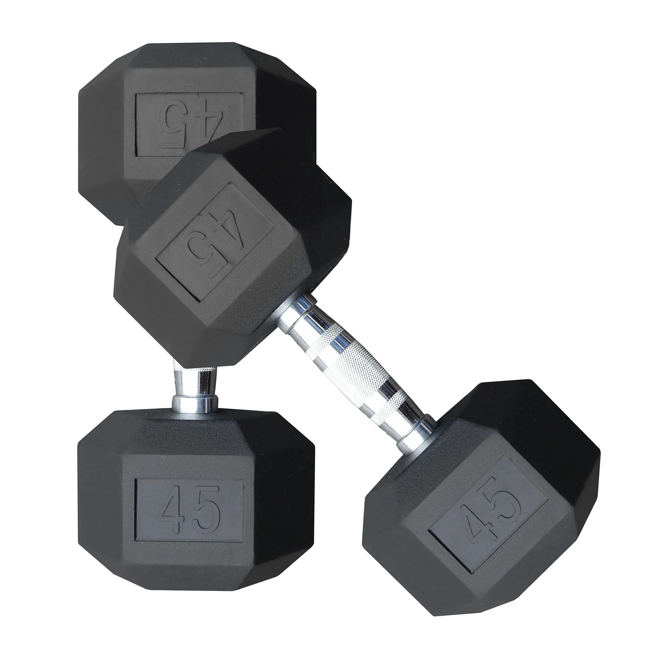Deltech Fitness 45 lb Rubber Dumbbell Pair (RDB-045) - Womvr