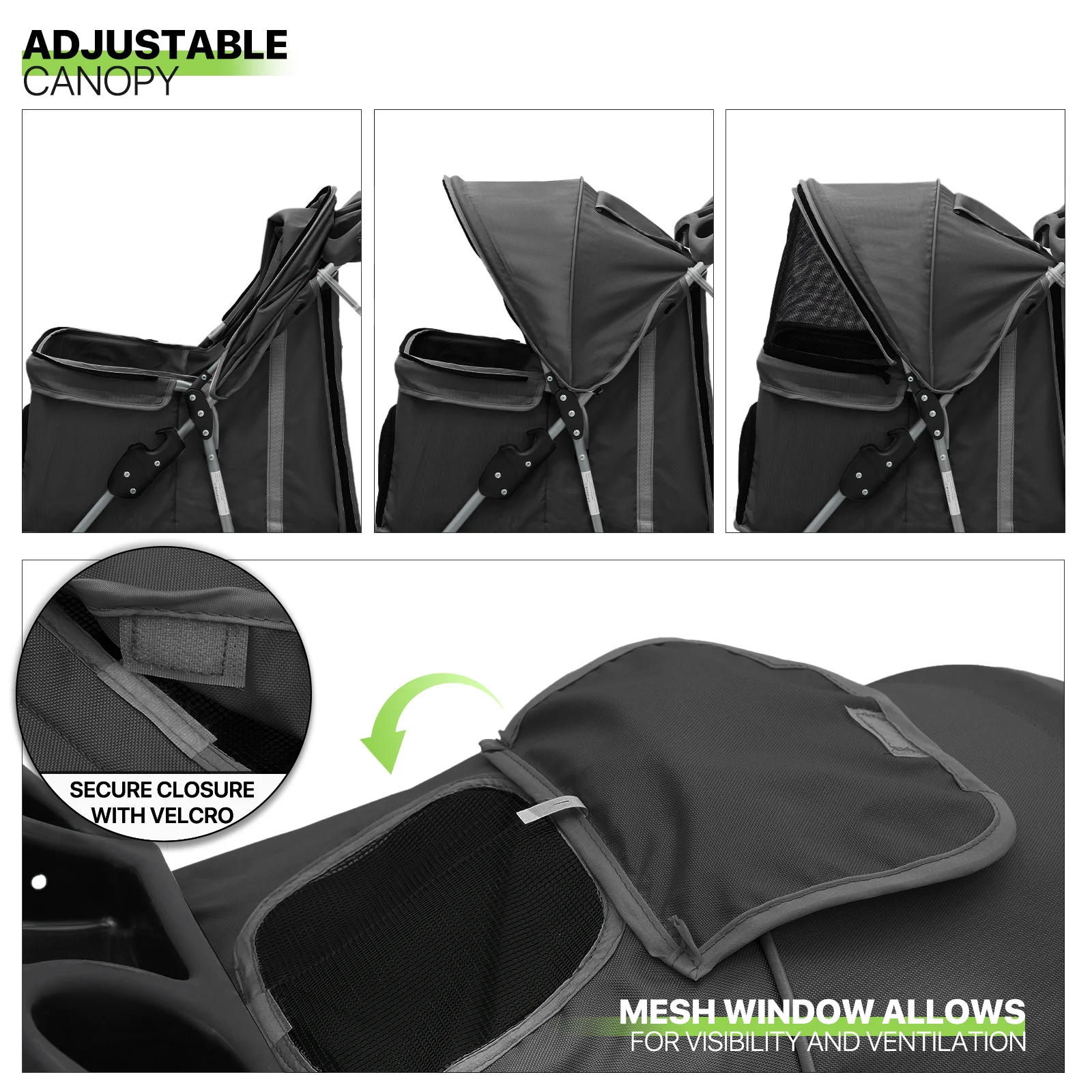 Magshion Foldable Pet Dog Stroller with Wheels, Cat Dog Stroller with Storage Basket and Cup Holder for Small and Medium Cats, Dogs, Puppy, Navy Blue - Womvr