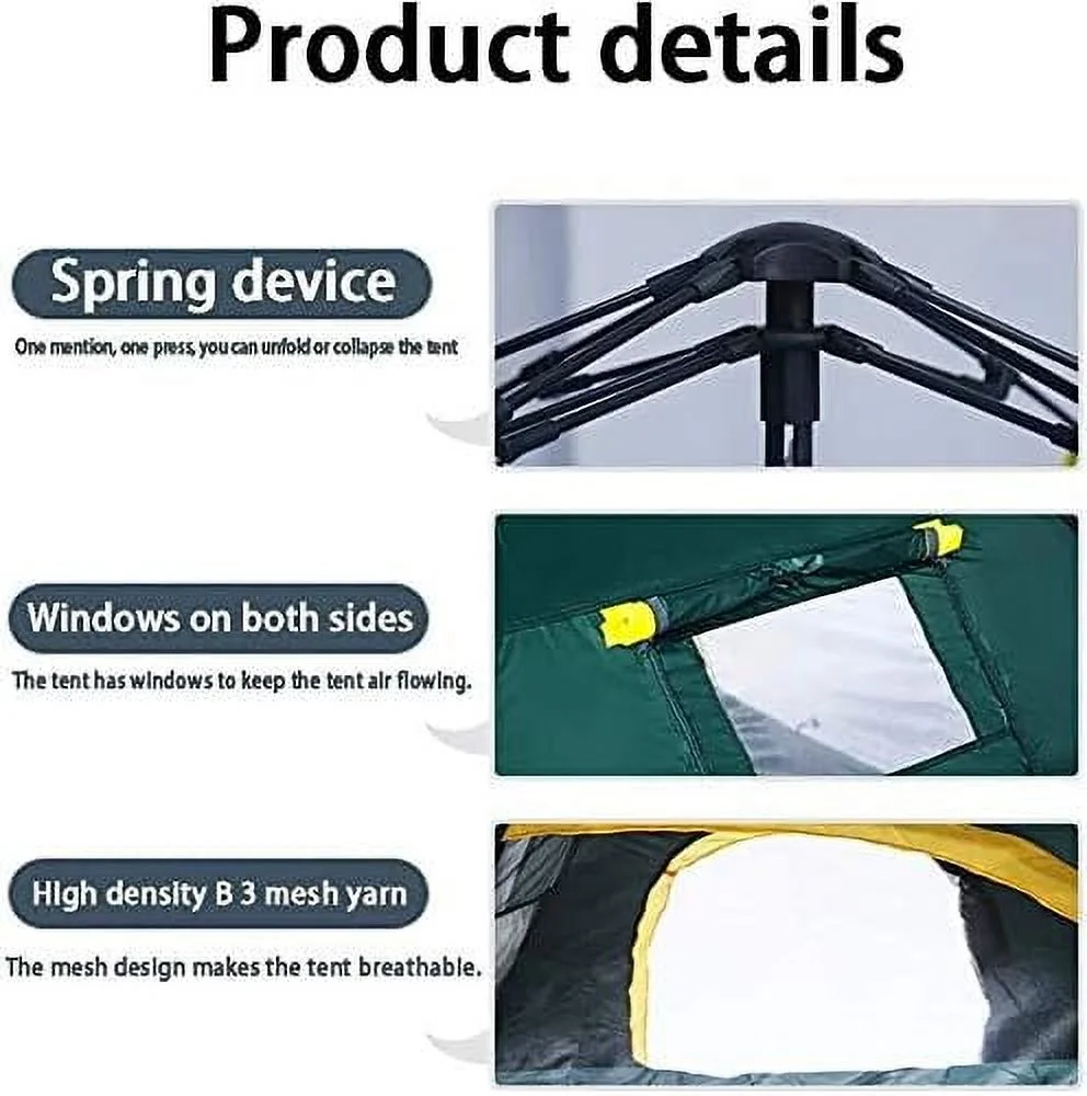 Instant Pop Up Tent Family Camping Tent Portable Tent Automatic Tent Waterproof Windproof for Camping Hiking Mountaineering - Womvr