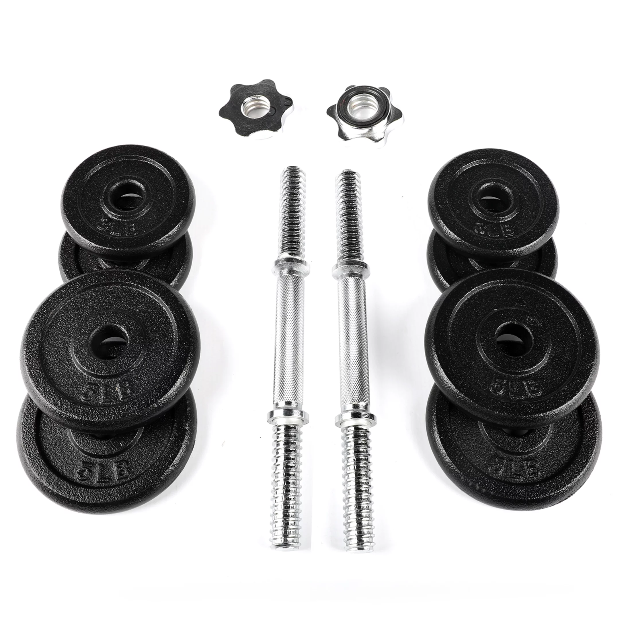 PRCTZ 40lb Adjustable Dumbbell Set, Chrome & Black - Womvr