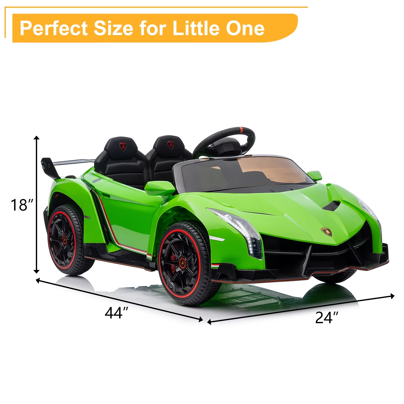 UBesGoo Electric Ride On Car 12V Licensed Lamborghini for Kids Girl, Parent Control, LED Headlights - Pink - Womvr
