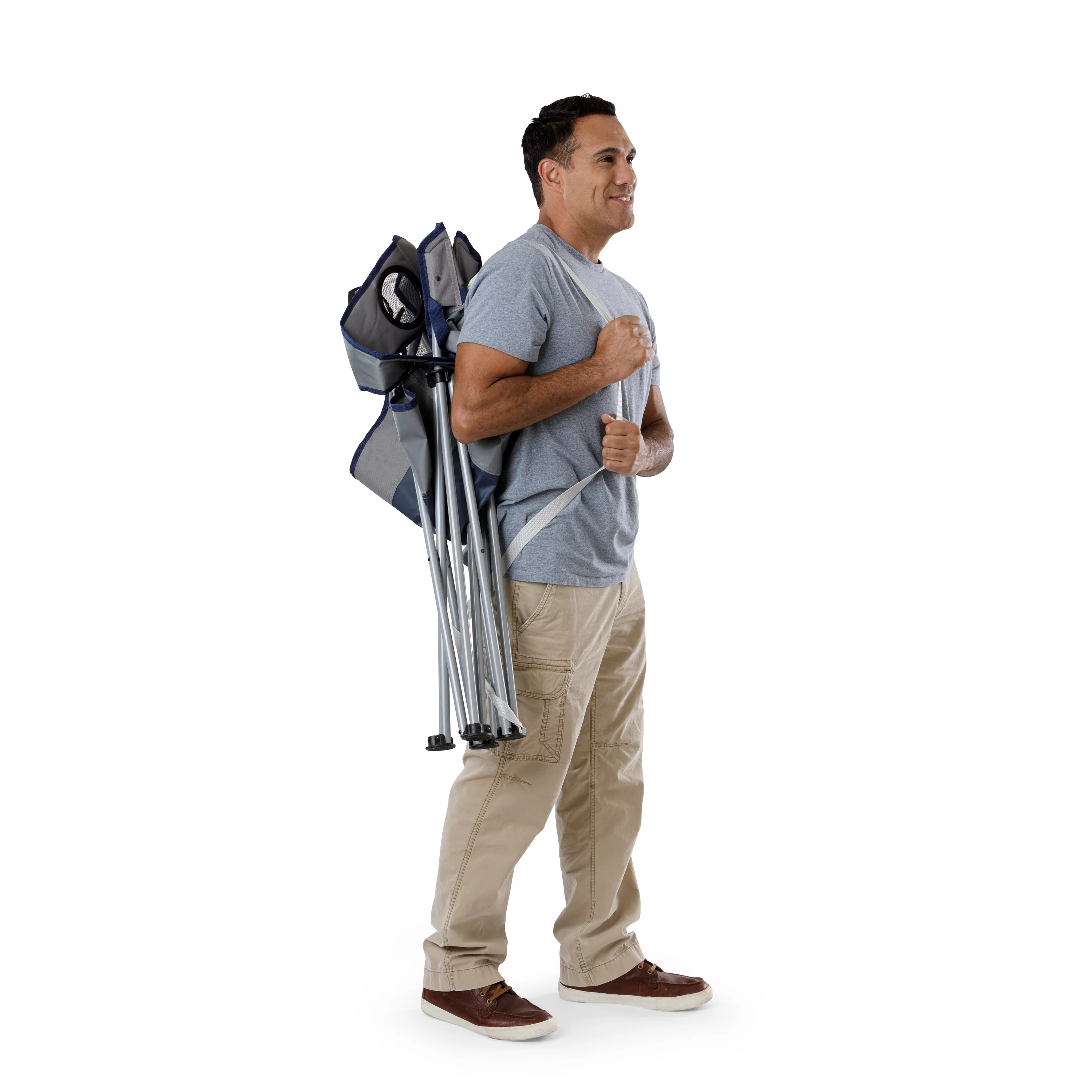 Ozark Trail, Adult Oversized Quad Chair, 9.2lbs, off White & Gray - Womvr