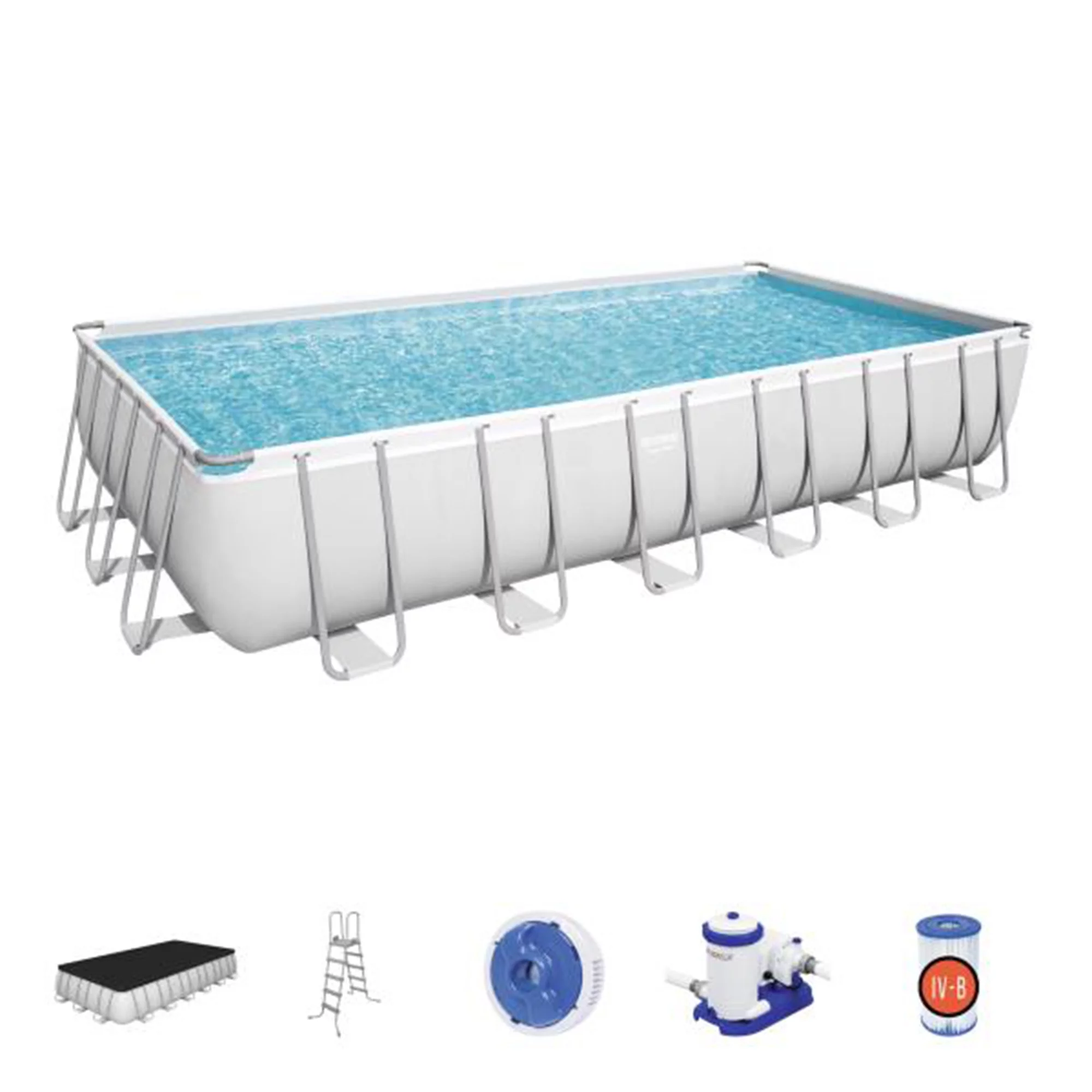 Bestway 56542E 24 x 12-Foot Rectangular Above Ground Swimming Pool Set with Pump - Womvr