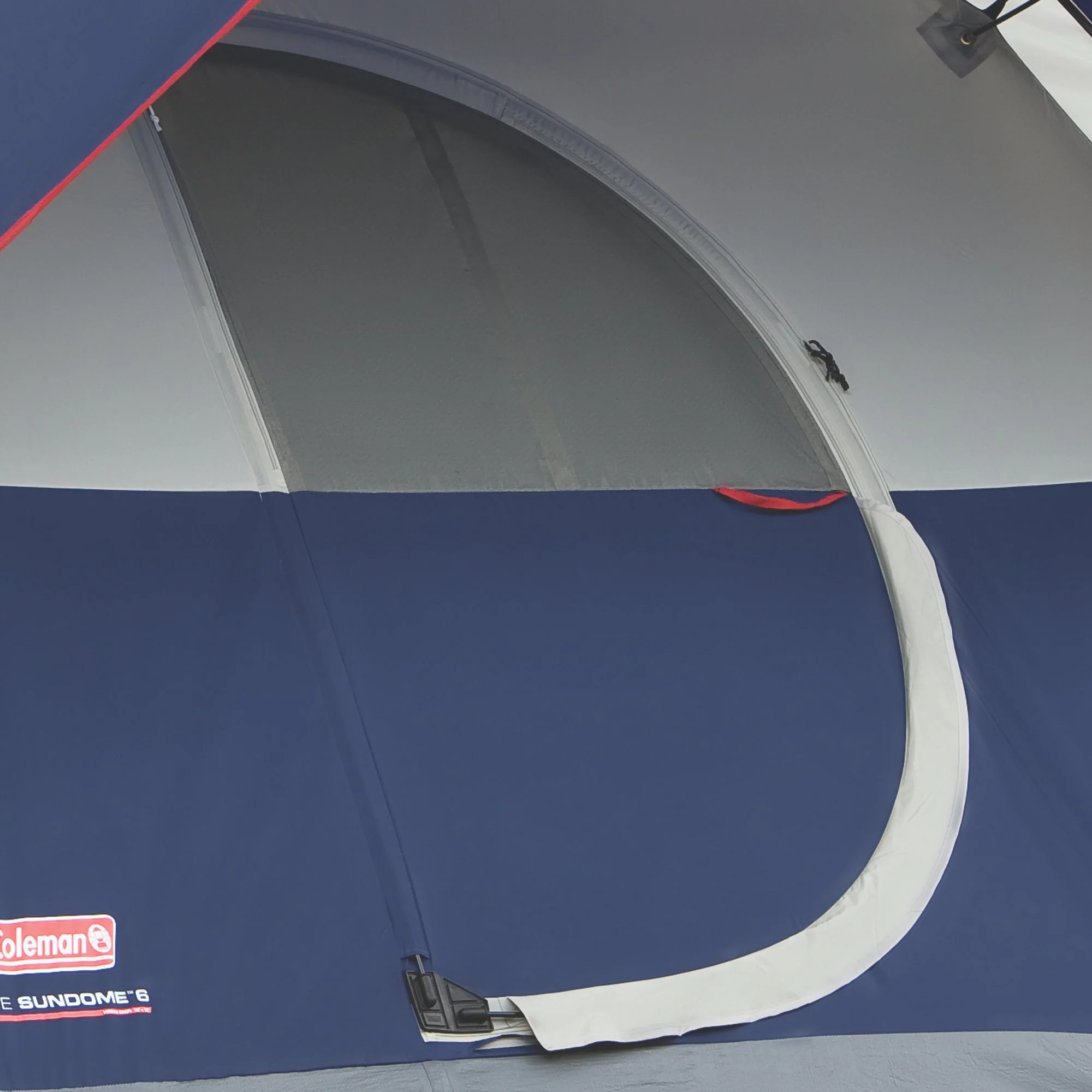 Coleman Elite Sun Dome 6-Person Tent with Built-in LED Lights, 1 Room, Navy Blue - Womvr
