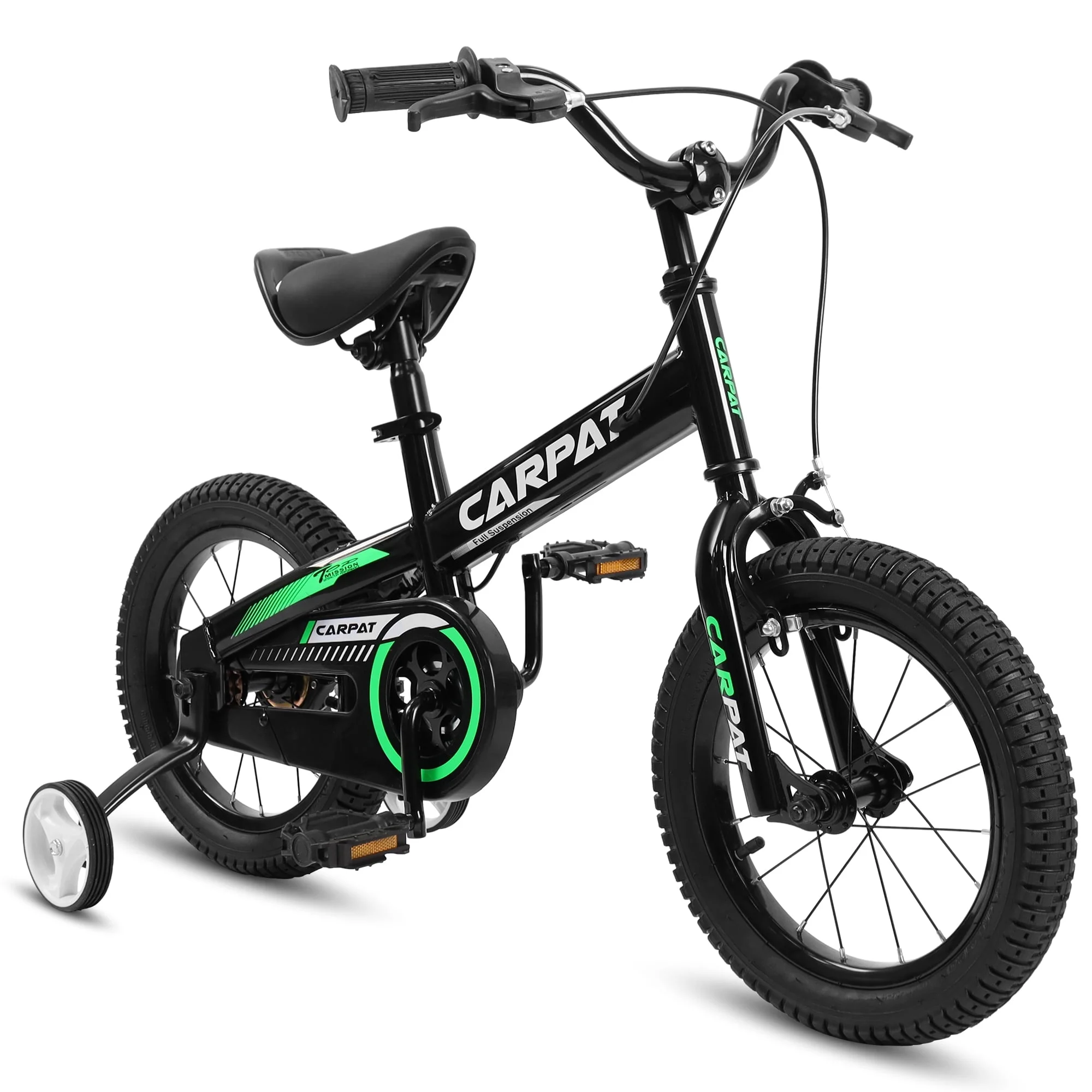 Toddler Bike 14 16 Inch, For Boys and Girls Ages 3-5 Years Toddler Bicycles with Training Wheels, Black - Womvr