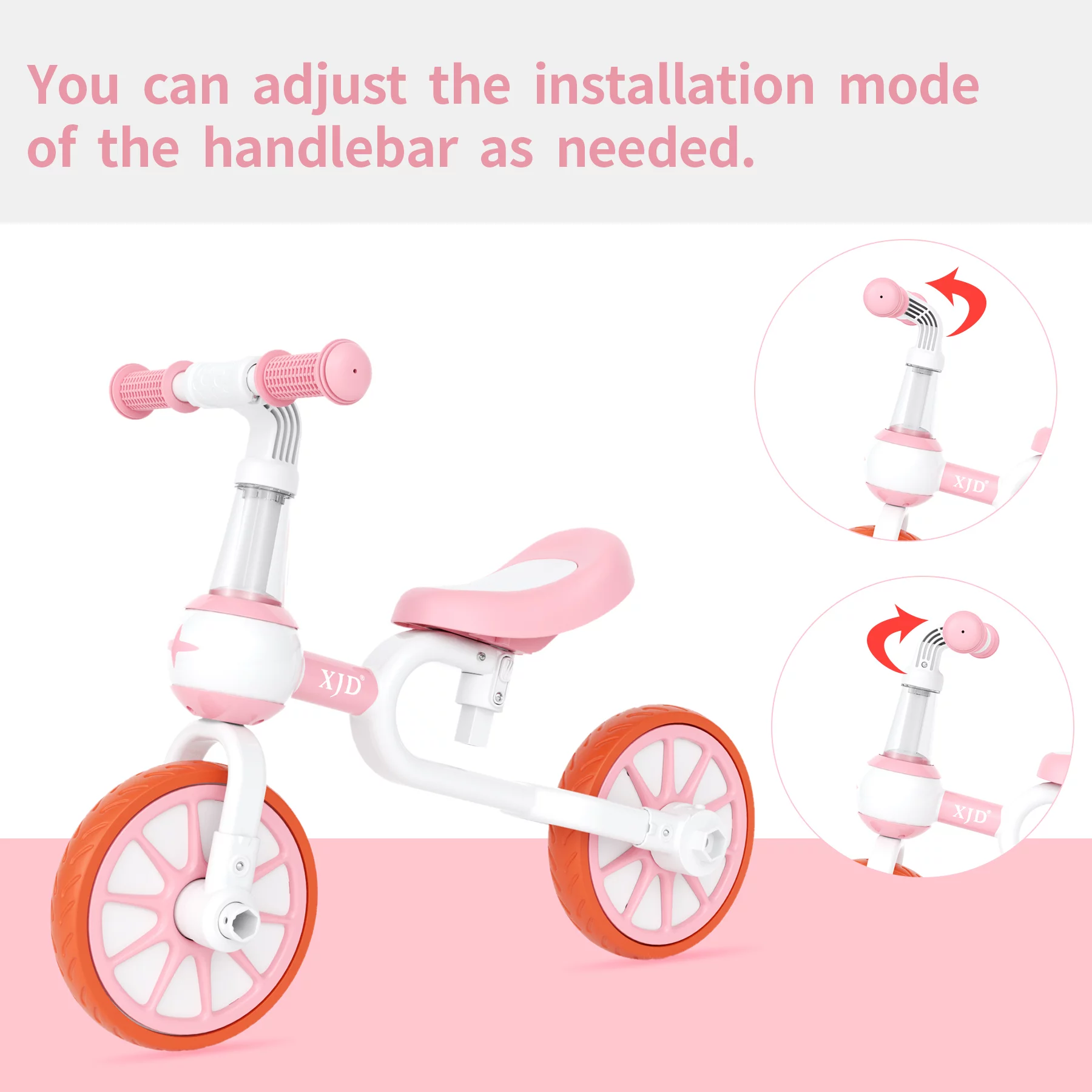 XJD 5 in 1 Toddler Tricycle for 1-5 Years Old Boys Girls Toddler Bike Kids Trikes for Balance Training Baby Bike Infant Trike - Womvr