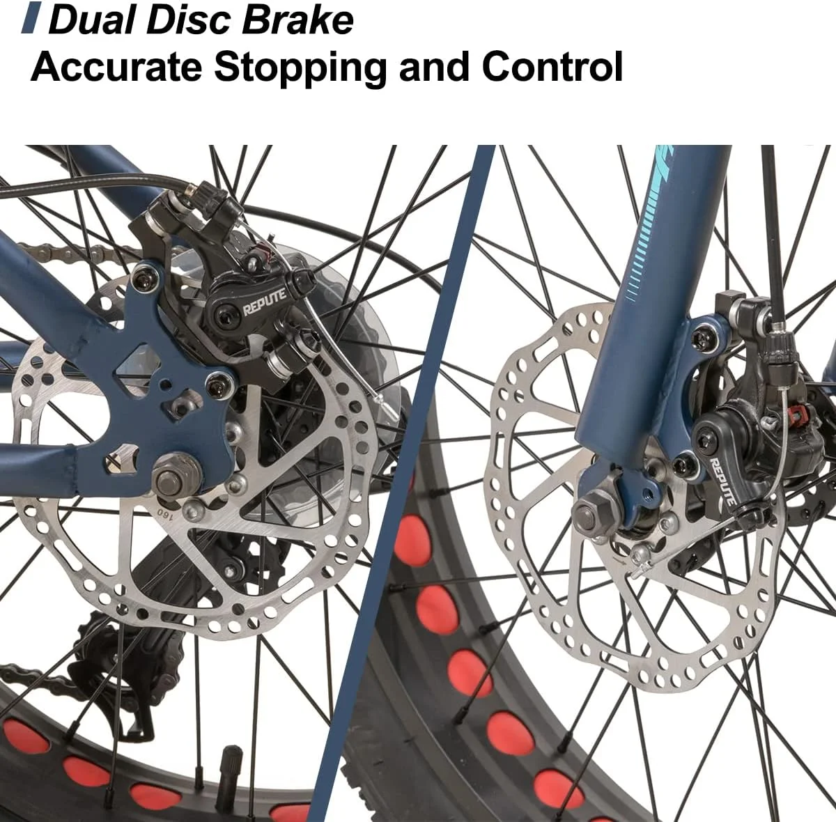 Hiland Kids Fat Tire Bike, Shimano 7-Speed, Dual-Disc Brakes, 20 inch Kids Trail Mountain Bike for Boys Girls, Silver - Womvr