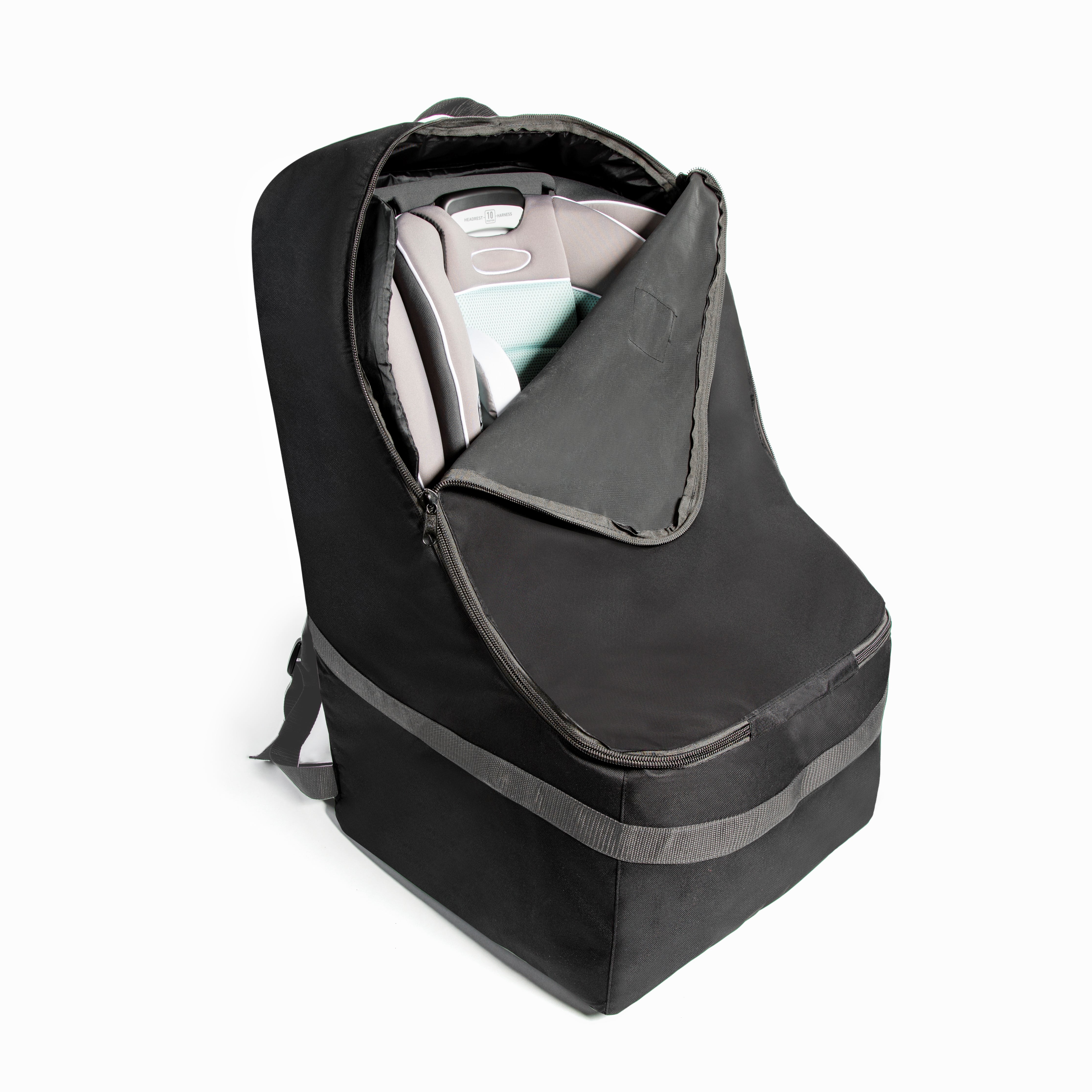 J.L. Childress Ultimate Padded Backpack Car Seat Travel Bag and Carrier, Black/Grey - Womvr