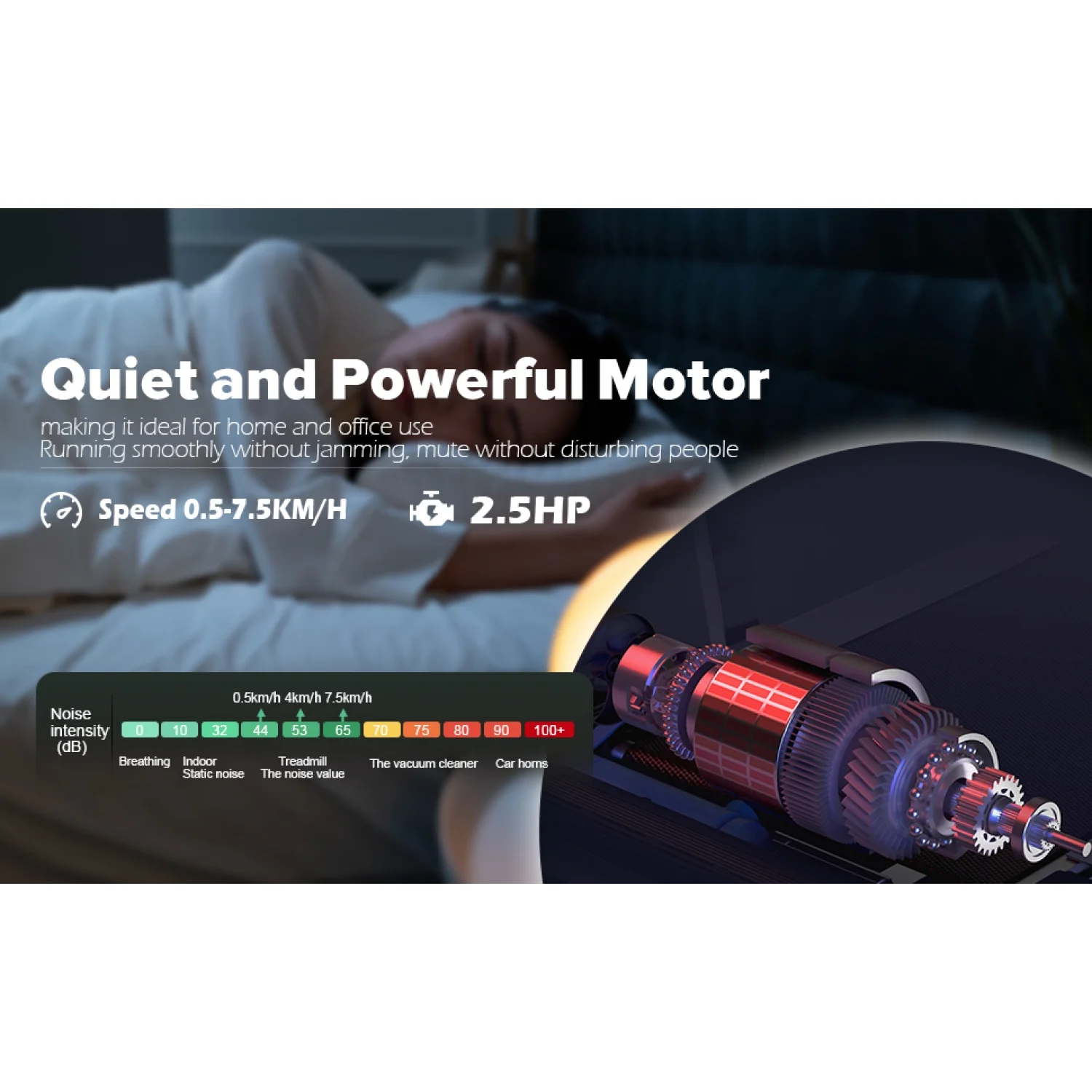 Electric Folding Treadmill, 2.5HP Foldable Exercise Walking Machince Walking Pad for Apartment Home/Office, Easy to Fold Assembly, MP3,LCD Display - Womvr