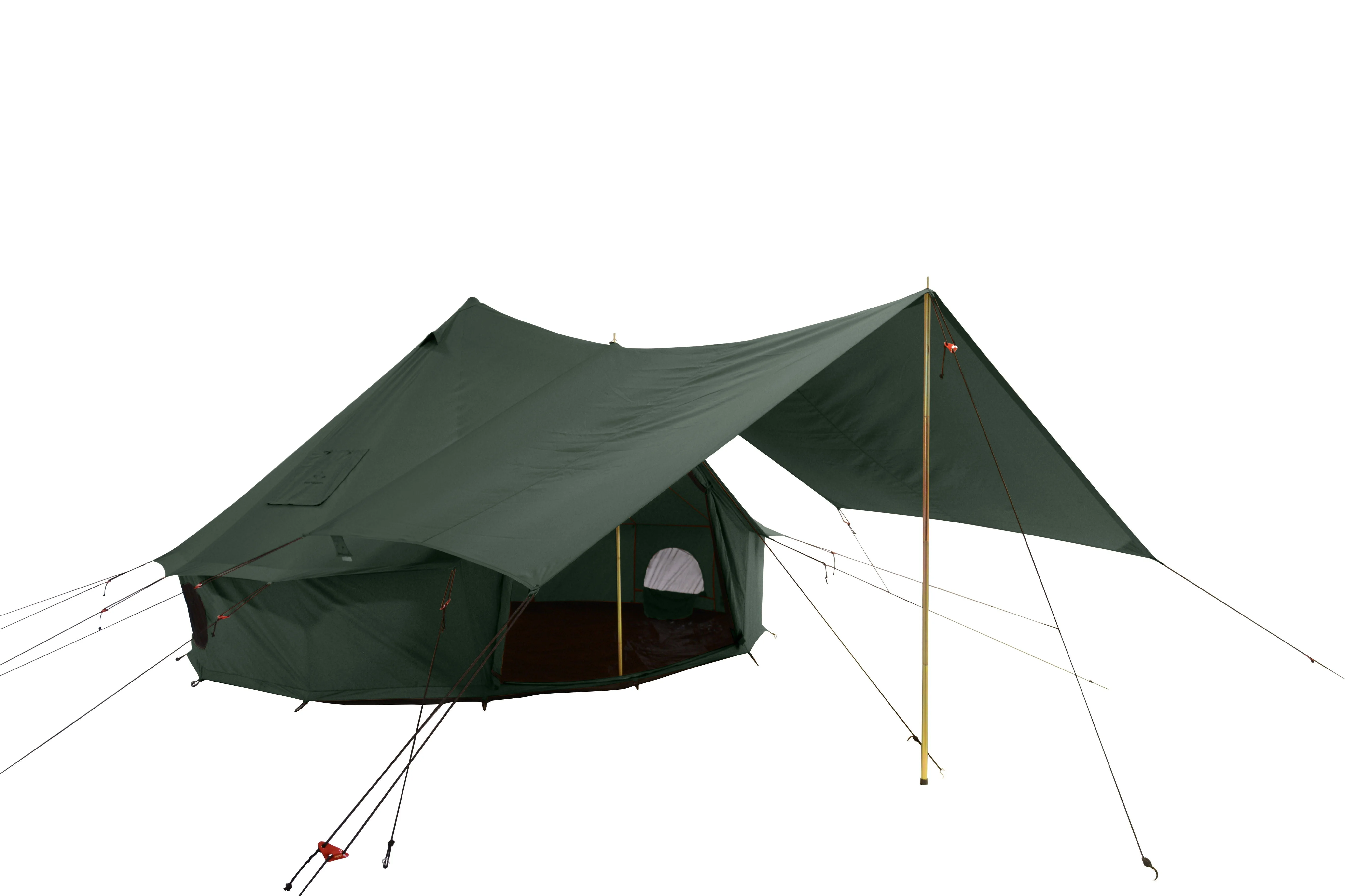 WHITEDUCK Regatta Awning - Desert Red - 10' for Bell Tent - Complete Canopy with Poles for All Season Camping and Glamping - Womvr