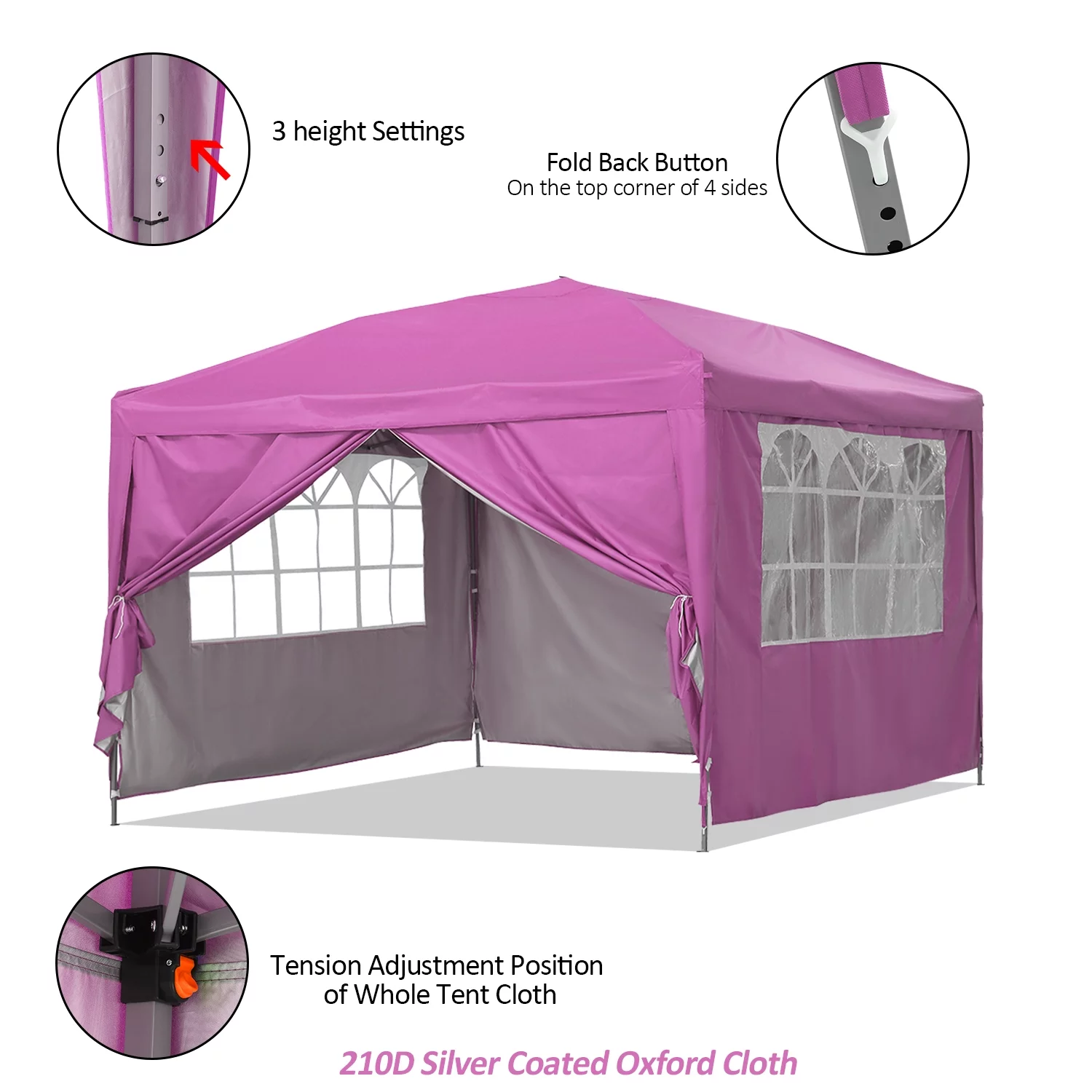 Outdoor Basics 10 ft x 10 ft Pop Up Canopy Tent with Carry Bag, Shade Canopy, Great for Picnic, Yard, Beach, Park, Camping, White - Womvr