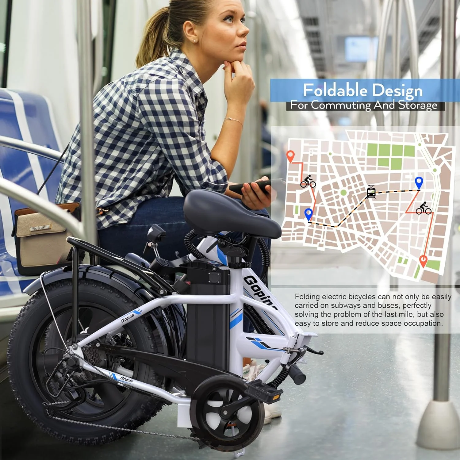 Vivi Electric Bike for Adults 350W Folding Electric Bike 16