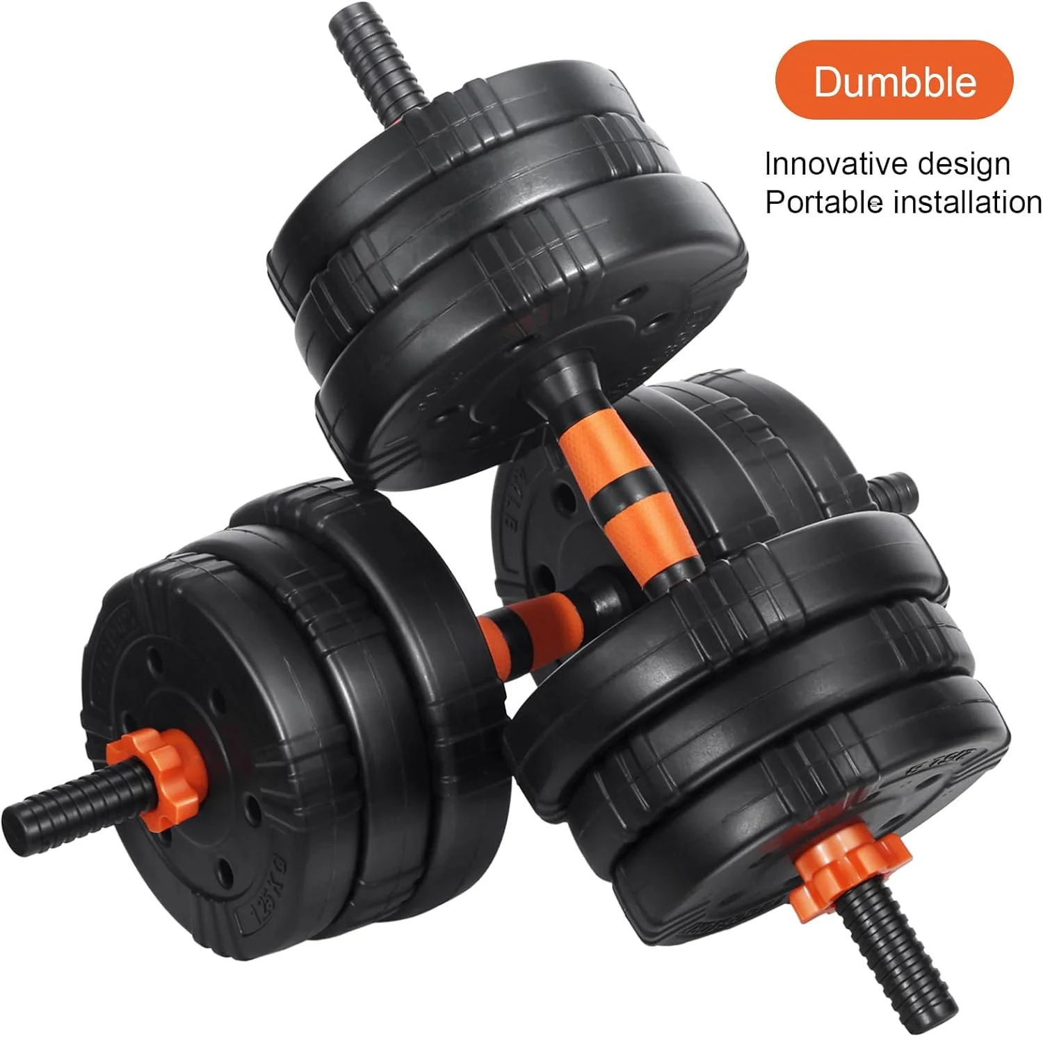 Adjustable Dumbbell Set, 22/44/66/88Lbs Weights Dumbbells For Home Gym, 4 In 1 Set, Barbell Set, Dumbbell Set, Kettlebell Set And Push-Ups, Non-Slip Handles, Fitness For Men Women - Womvr