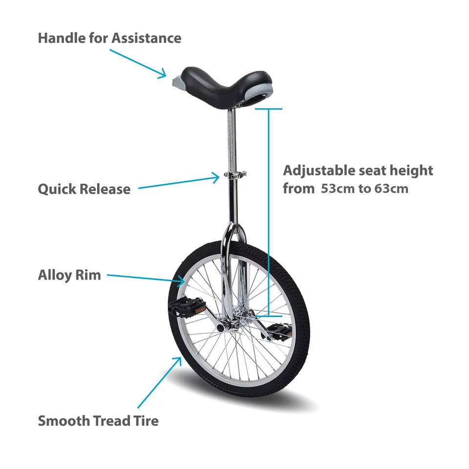 Fun 16 Inch Wheel Unicycle with Alloy Rim, Red - Womvr