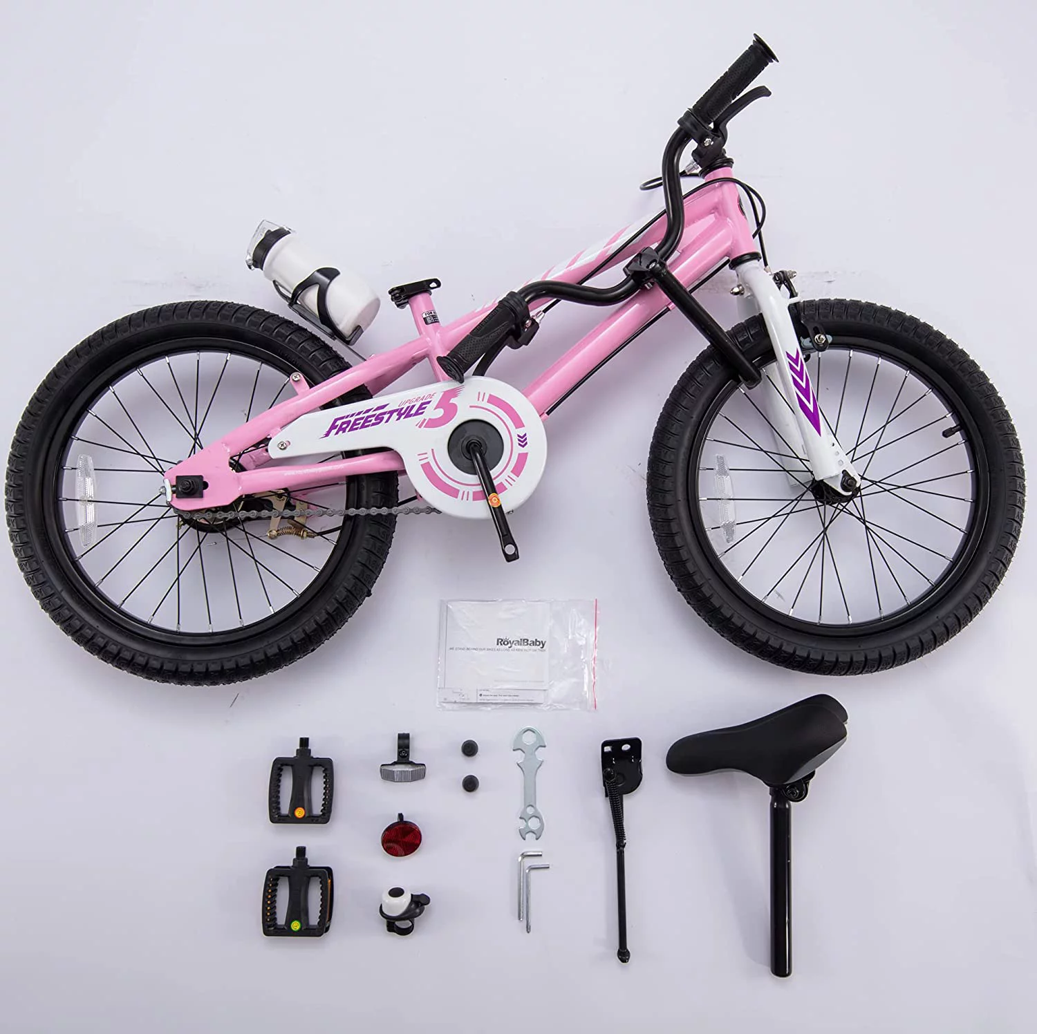 Royalbaby BMX Freestyle 18 In Kid's, Boys and Girls Bike with Two Hand Brakes, Blue - Womvr