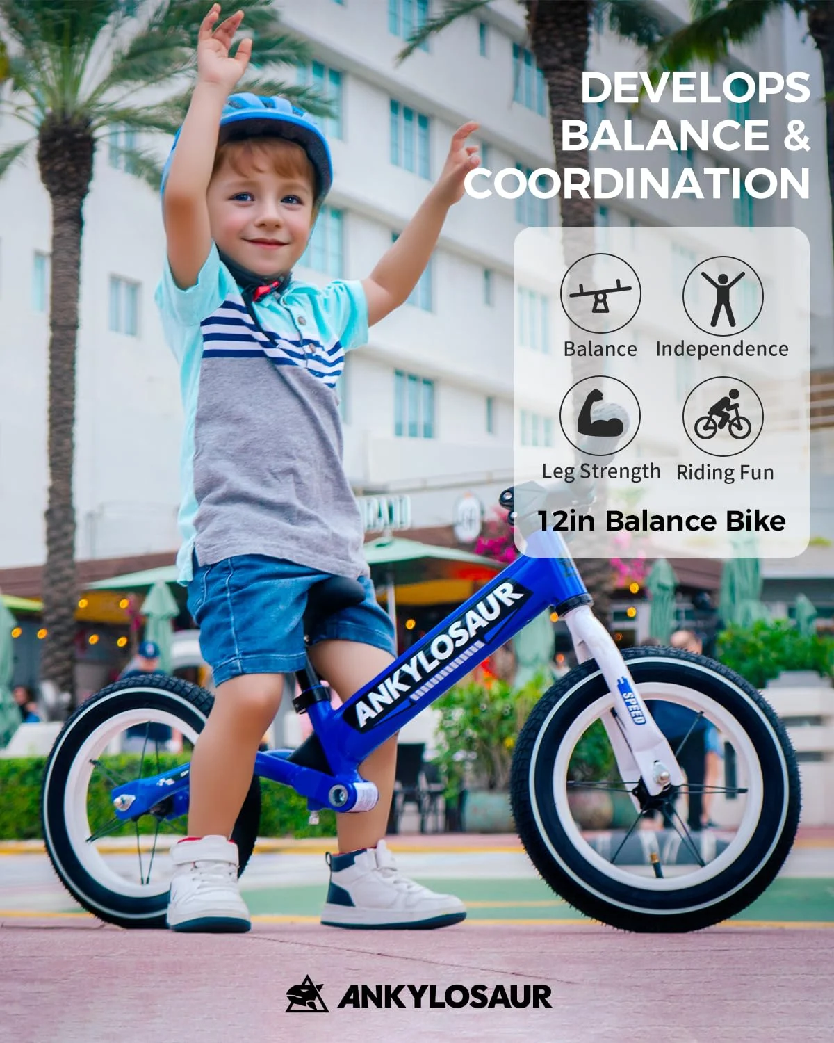 ANKLOSAUR No Pedal Balance Bike, 12