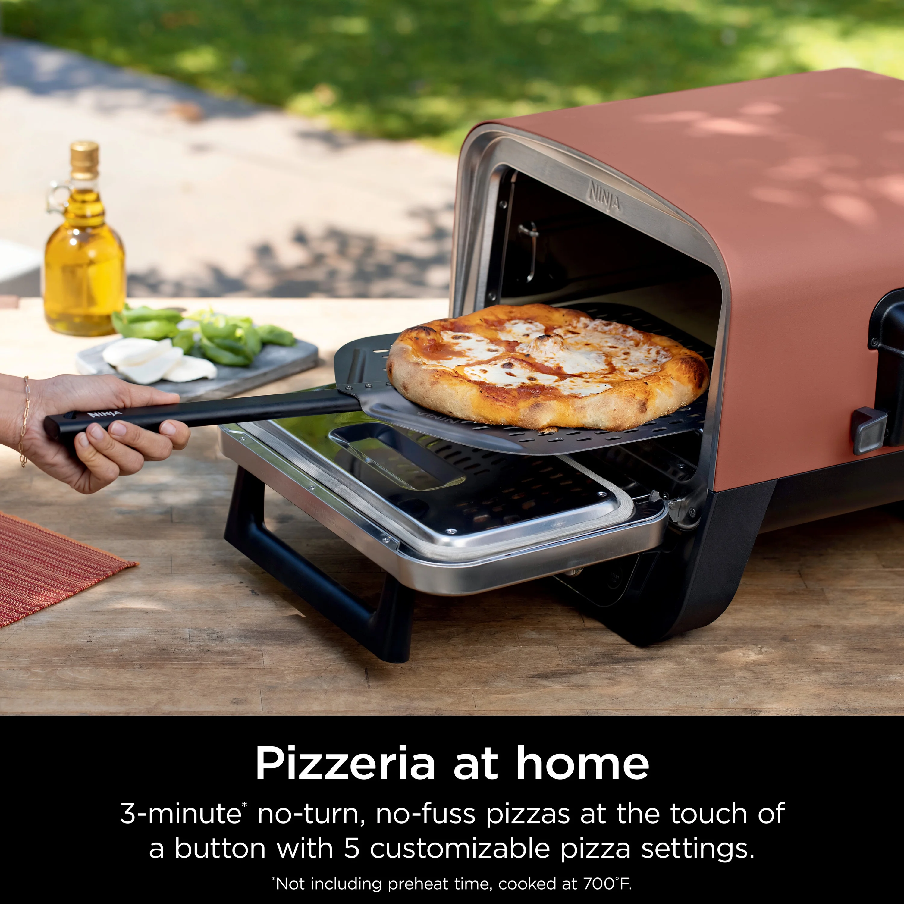 Ninja Woodfire? Pizza Oven, 5-in-1 outdoor oven, 5 Pizza Settings, Ninja Woodfire? Technology, up to 700��F heat, BBQ smoker, Electric? - Womvr