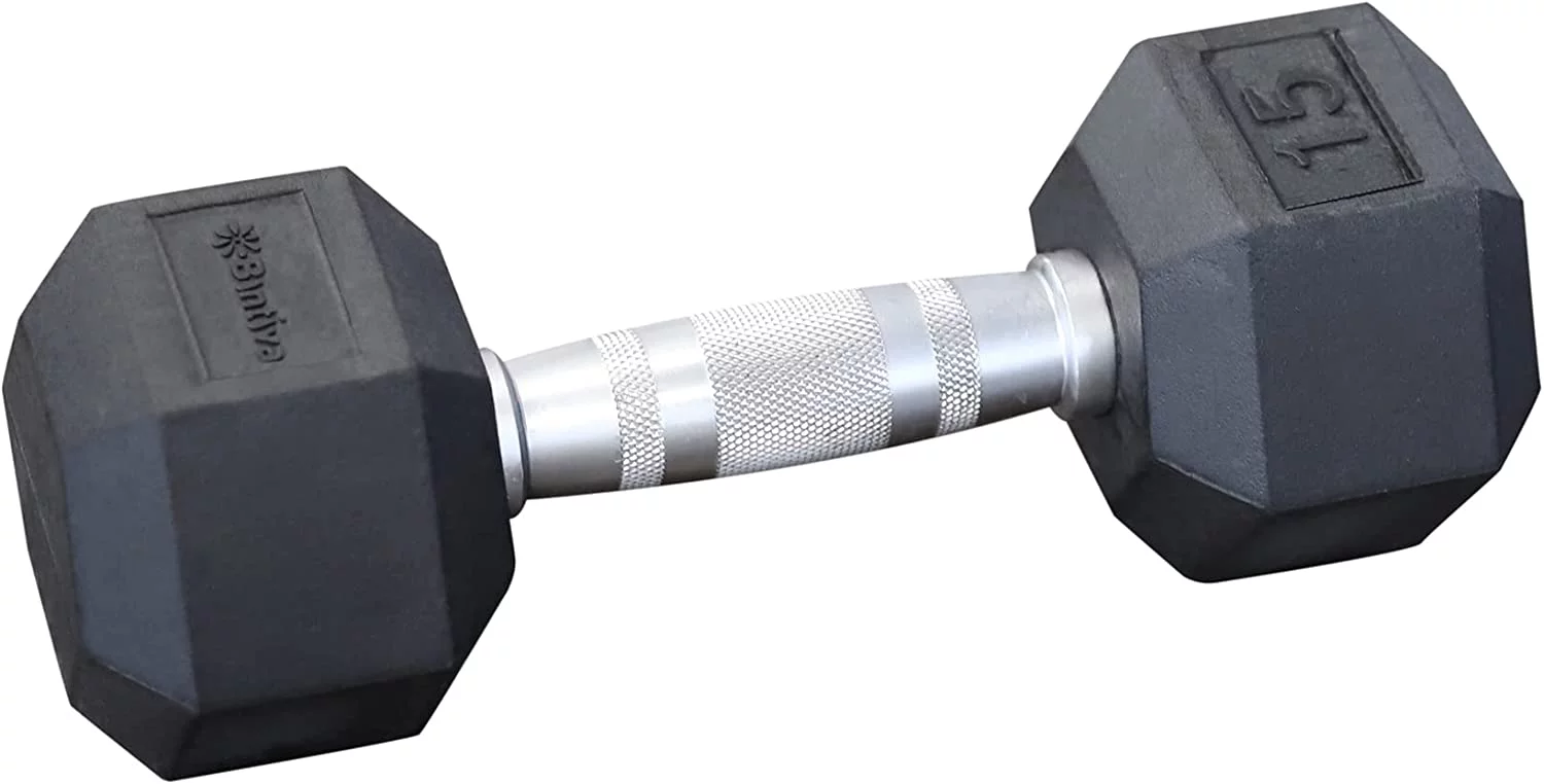 Rubber Coated Hexagon Dumbbells - Pairs - Encased Hand Weights for Men and Women - Womvr