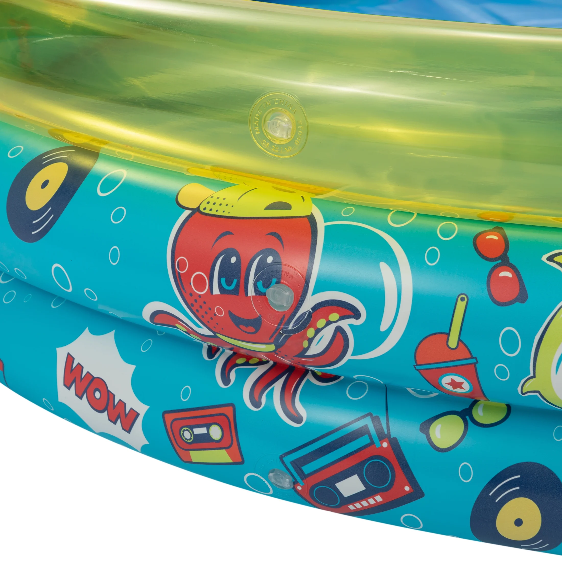 Round Inflatable 3-Ring Kiddie Splash Play Pool, Yellow, For Kids, Age 2 & up, Unisex - Womvr