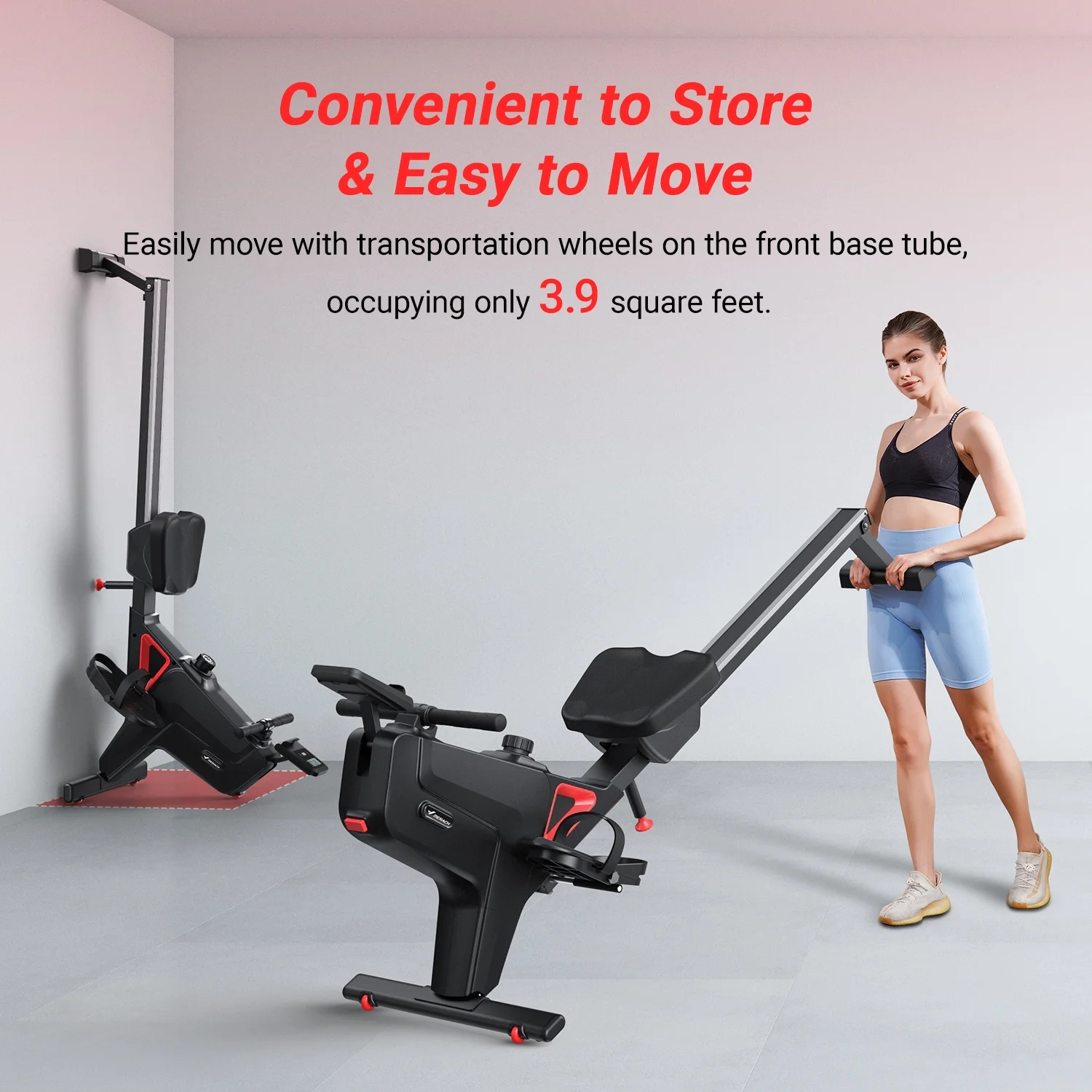 MERACH Magnetic Rowing Machine Quiet 16 Levels of Resistance Bluetooth Black Rower for Home Workout - Womvr