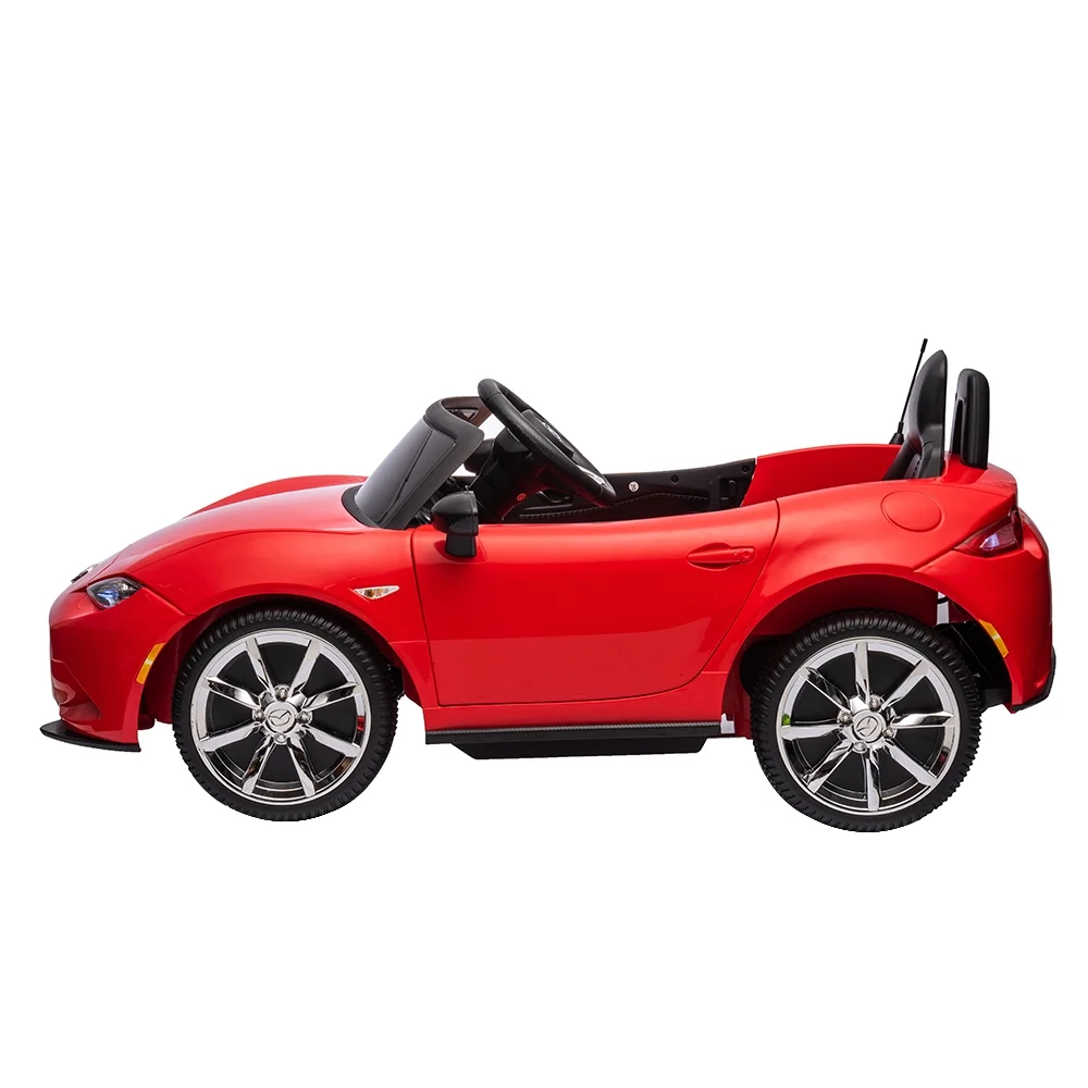 12V Ride On Powered Wheels Car Mazda Licensed MX-5 Electric Car for Kids w/ Parental Remote Control LED Lights Bluetooth Music - Womvr