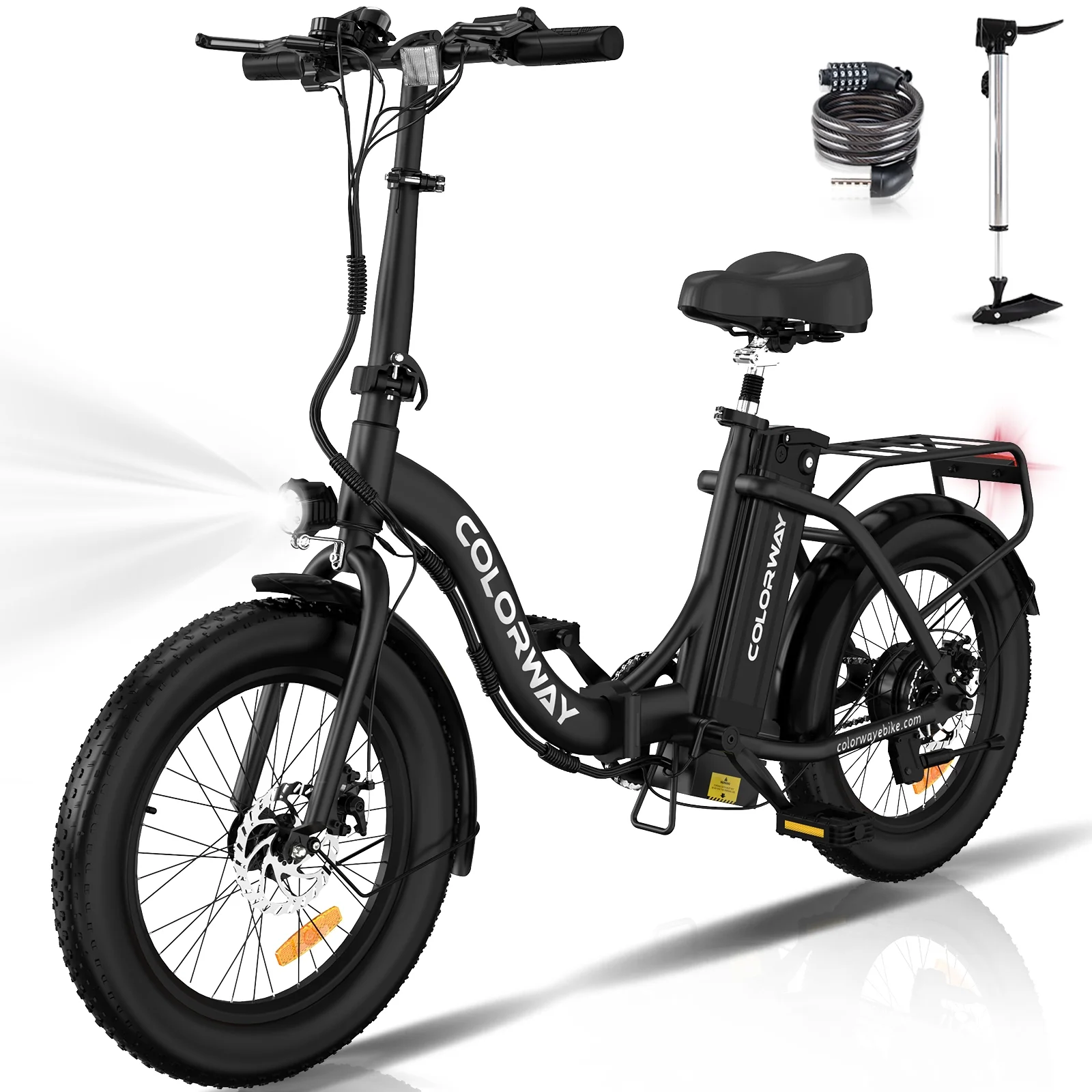 COLORWAY 20x3.0 Fat Tire Electric Bicycles, 12Ah/36V/500W E Bike, 20MPH electric bike for Teenager and Adults BK6MG - Womvr