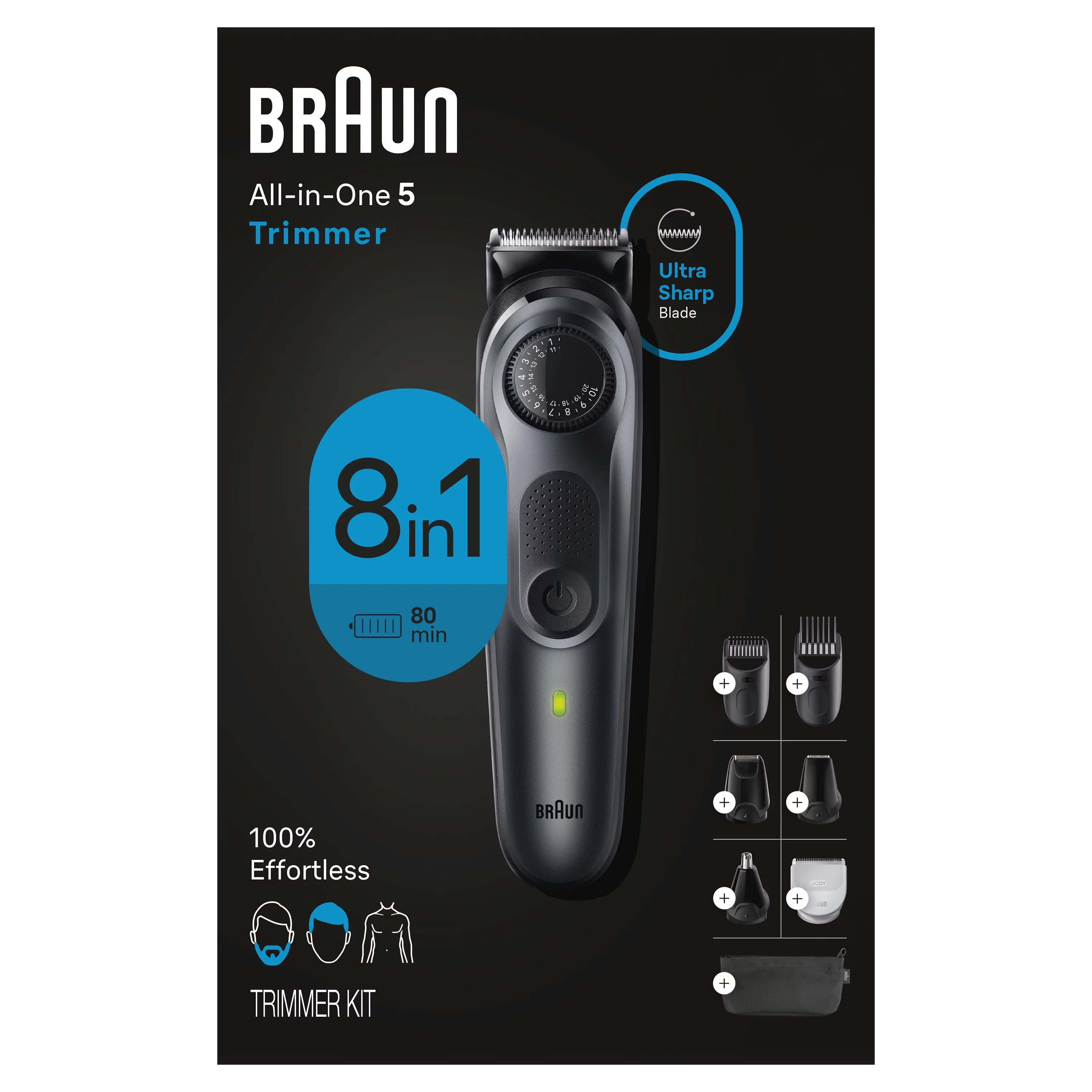 Braun Series 5 5470 All-in-One Style Kit, 8-in-1 Electric Trimmer Kit for Men, Black - Womvr