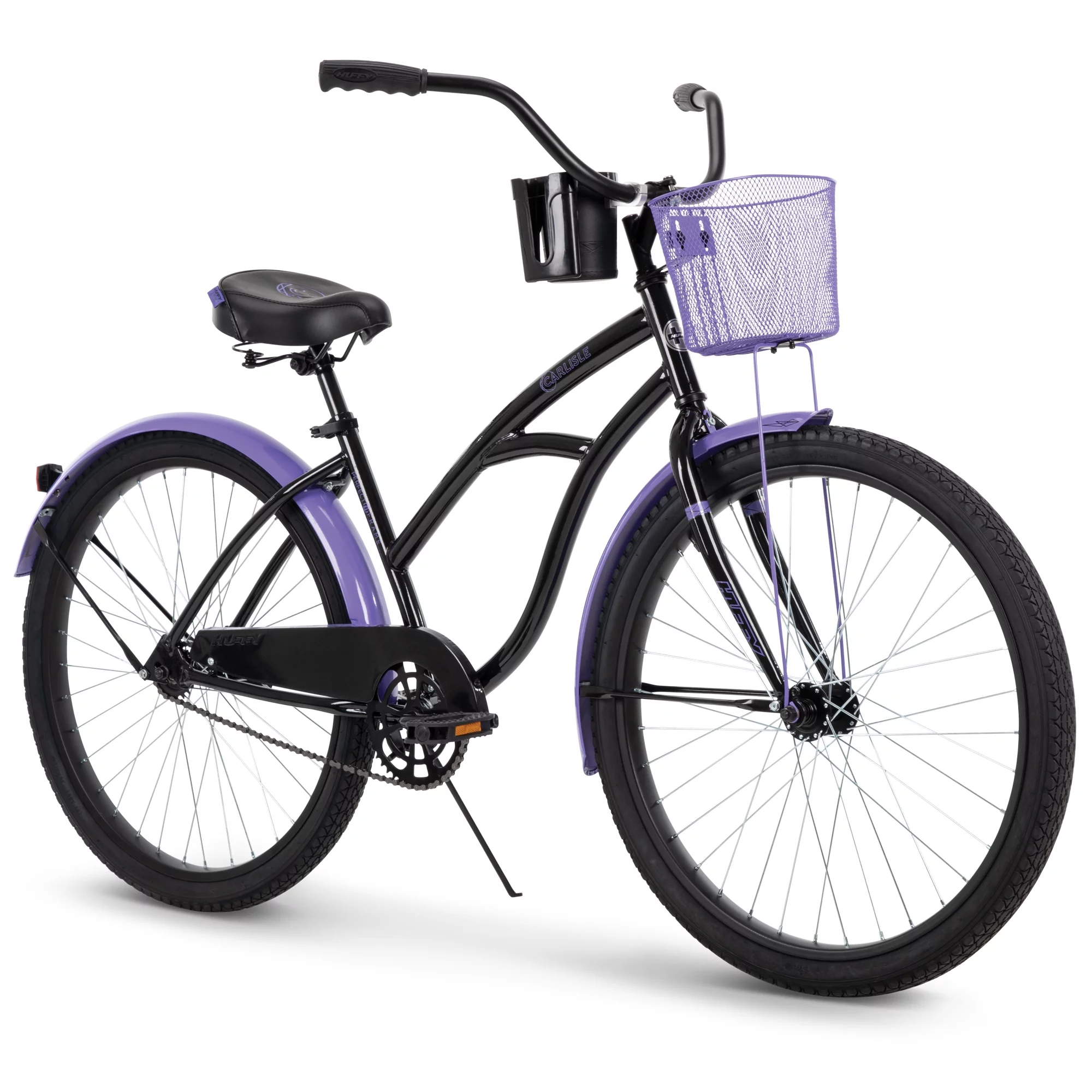 Huffy Carlisle 26-In. Cruiser Bicycle for Women, Black and Purple - Womvr
